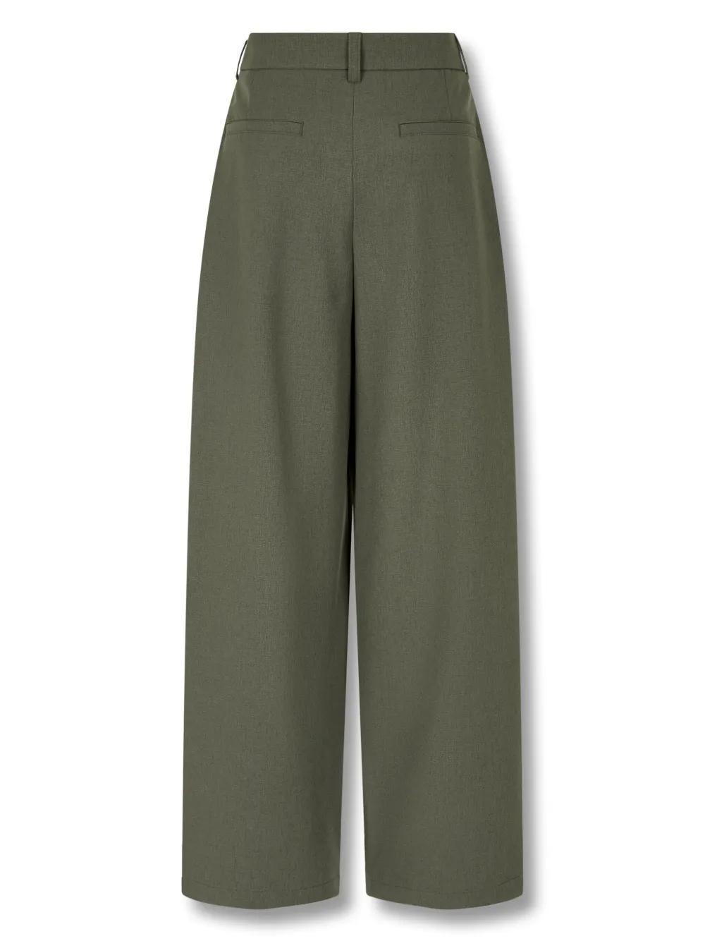 pintuck-detail wide-leg trousers  Product Image