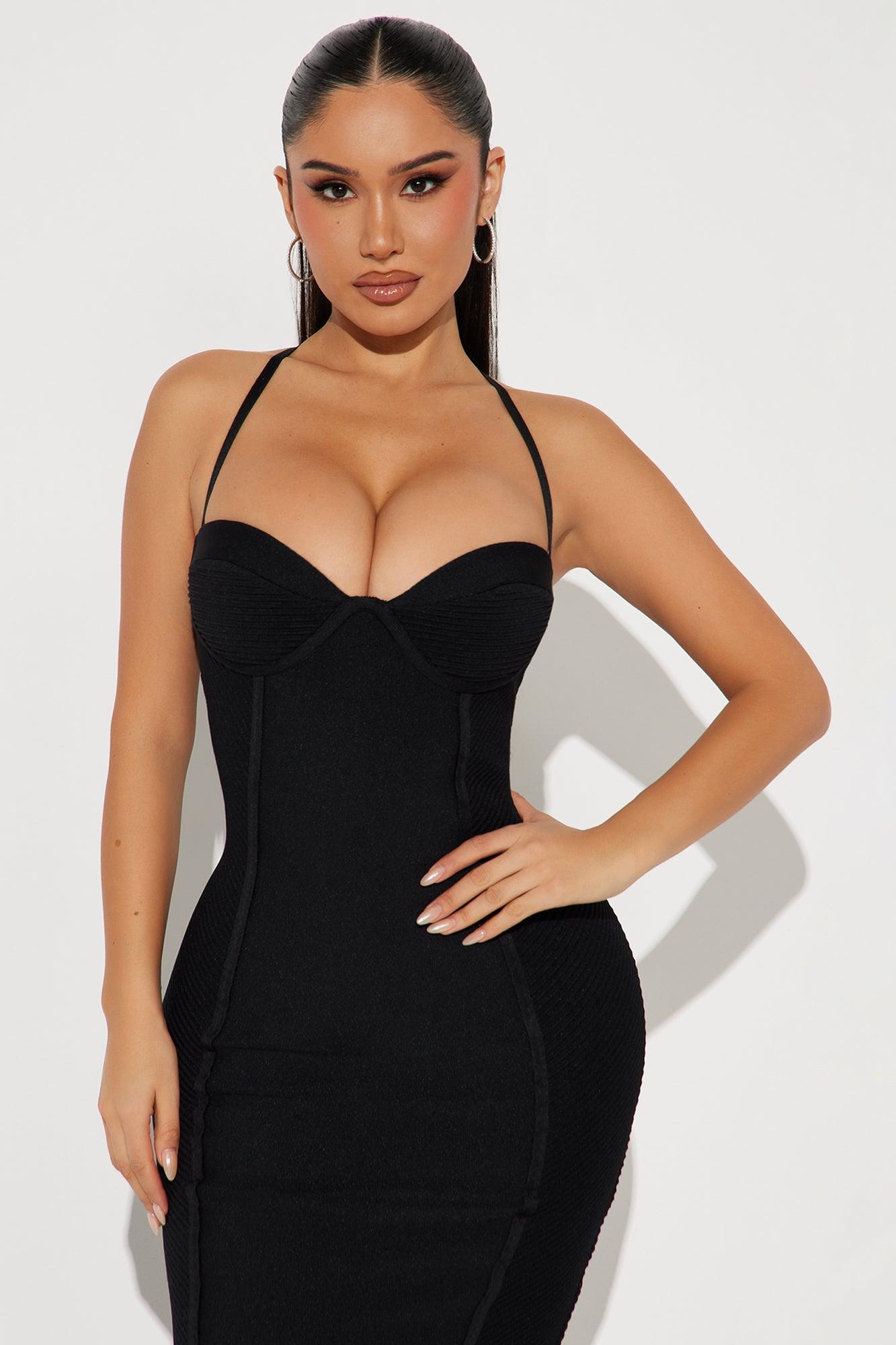 Speak The Truth Bandage Midi Dress - Black Product Image