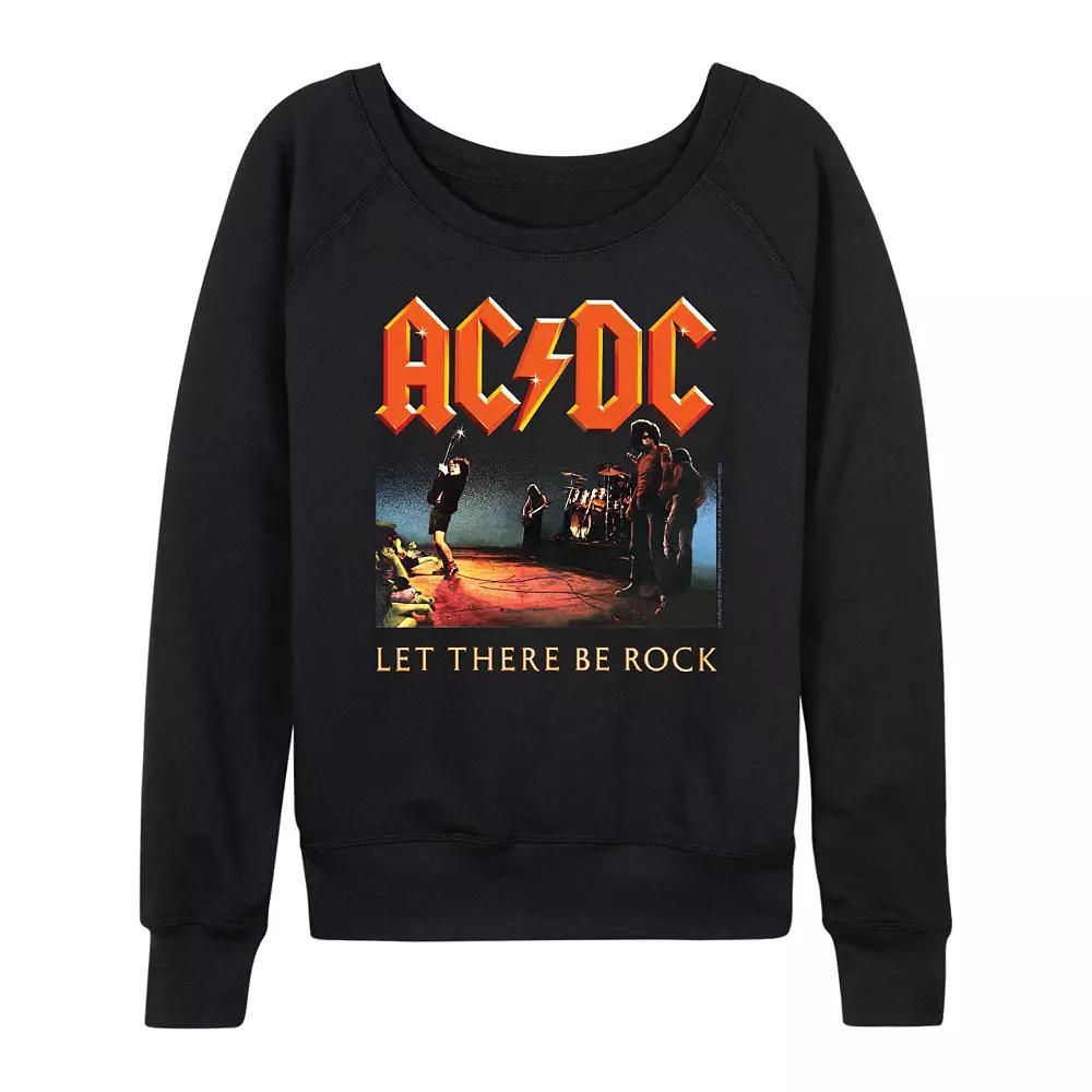 Women's ACDC Let There Be Rock French Terry Long Sleeve Tee, Size: XXL, Black Product Image