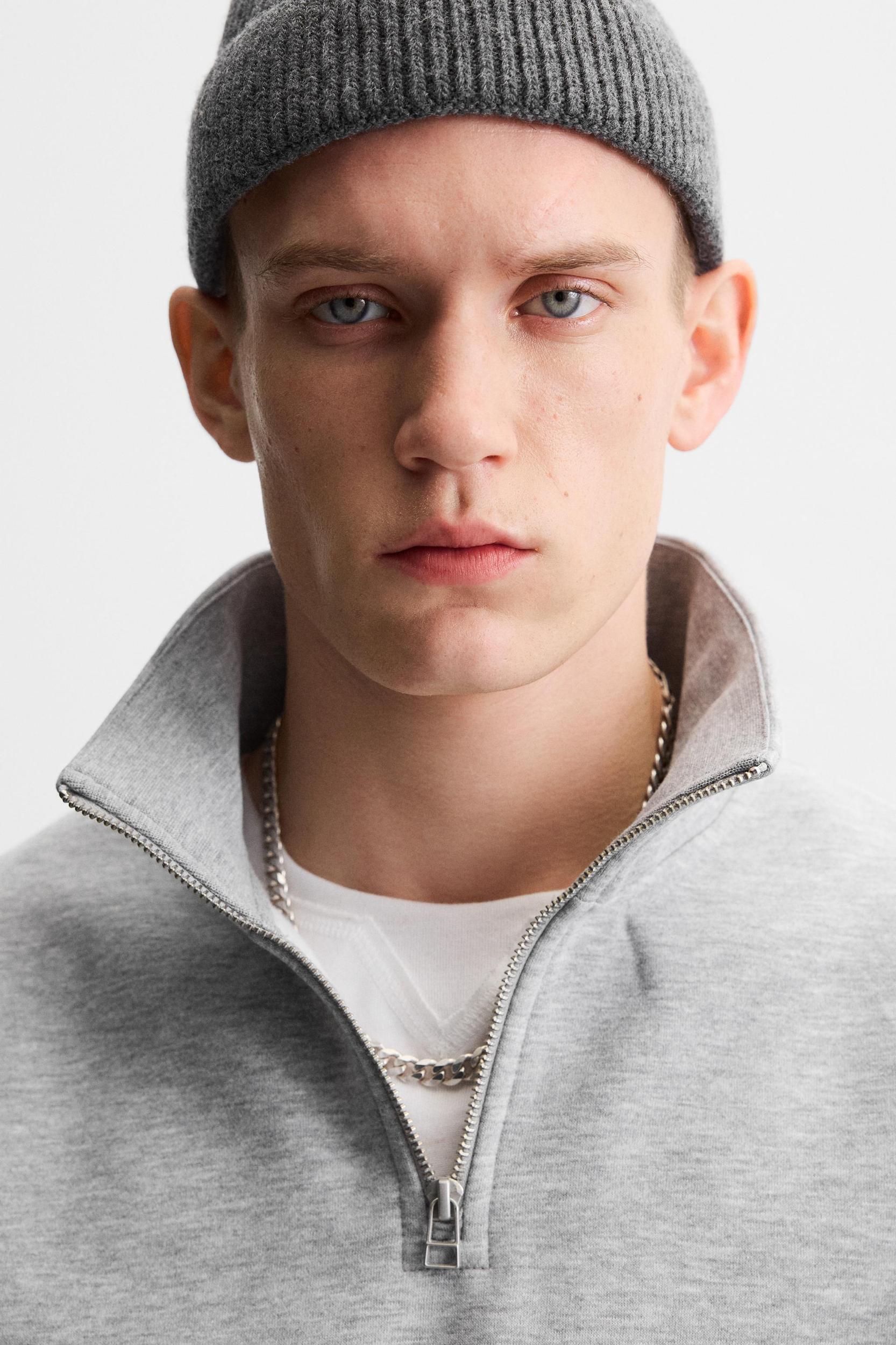 BASIC QUARTER ZIP SWEATSHIRT Product Image
