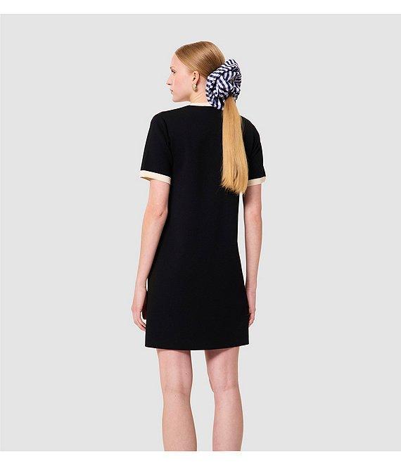 Tara Jarmon Roller Knit Round Button Front Neck Short Sleeve Dress Product Image