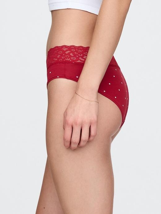 Organic Stretch Cotton Lace-Trim Hipster Product Image