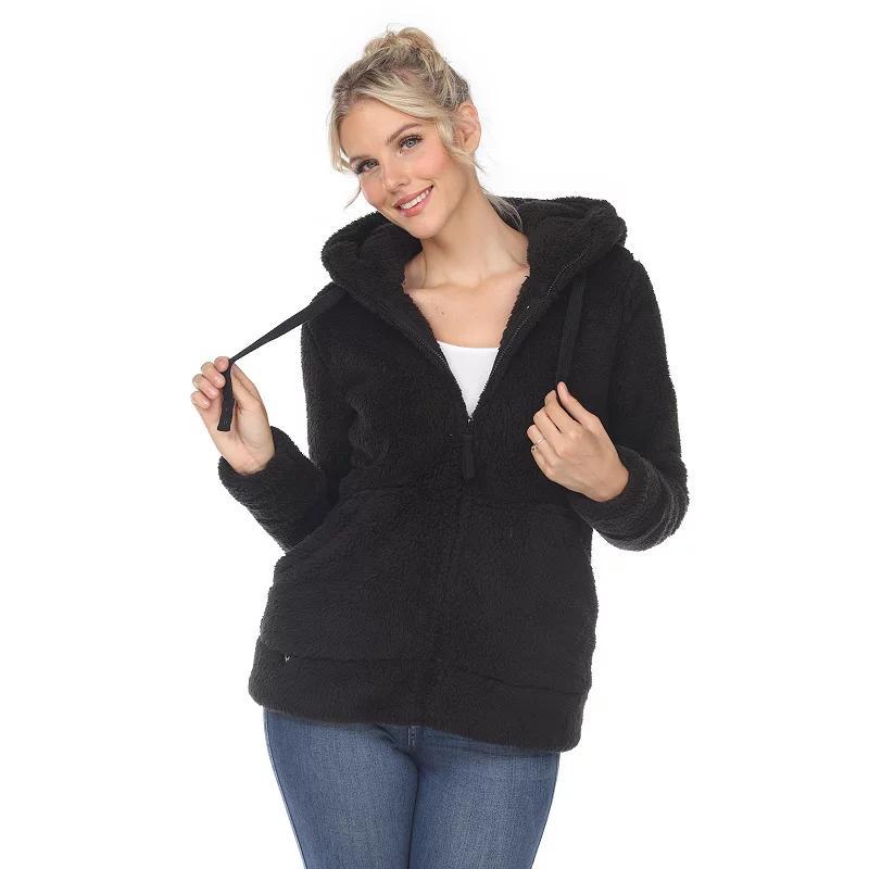 White Mark Womens Hooded Sherpa Jacket Product Image