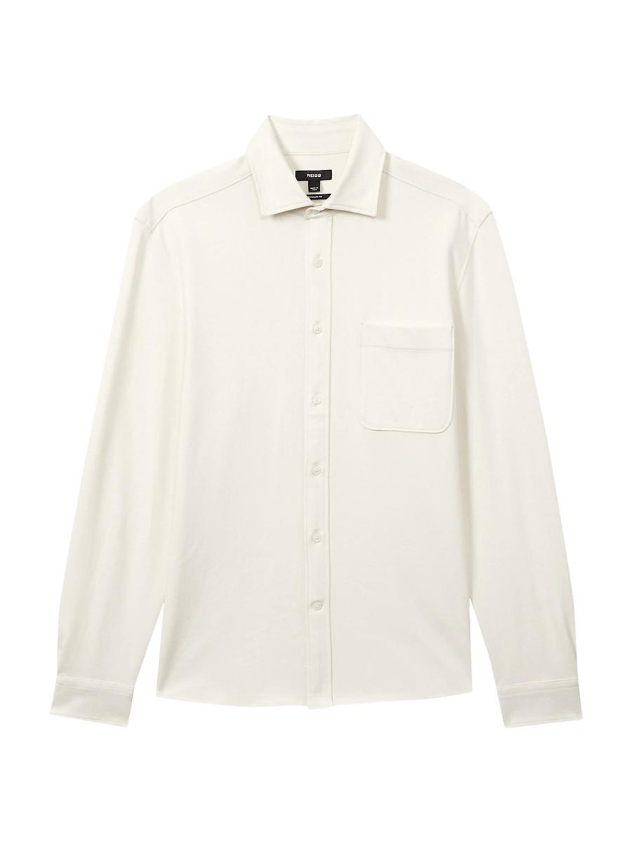 Mens Kappo Stretch Cotton Long-Sleeve Shirt Product Image