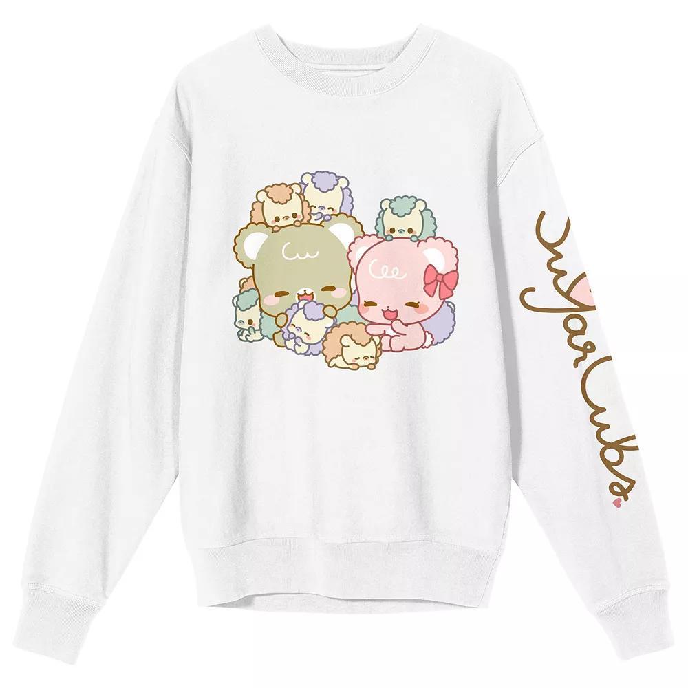 Juniors' Sugar Cubs Family Group Shot Graphic Sweatshirt, Women's, Size: Medium, White Product Image