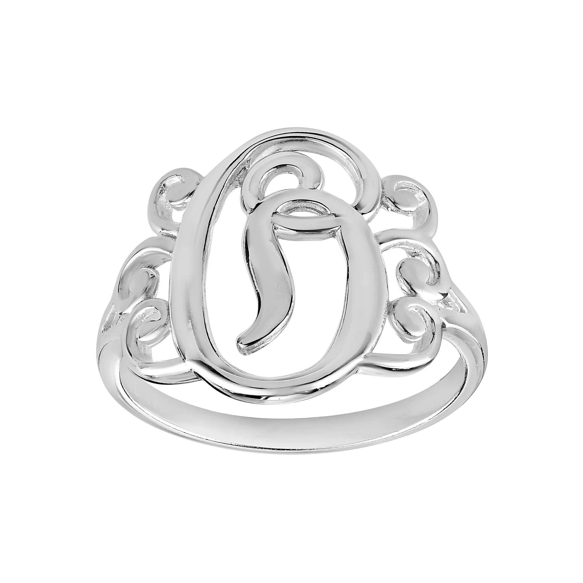PRIMROSE Sterling Silver Monogram Initial Ring, Women's, Size: 7 Product Image