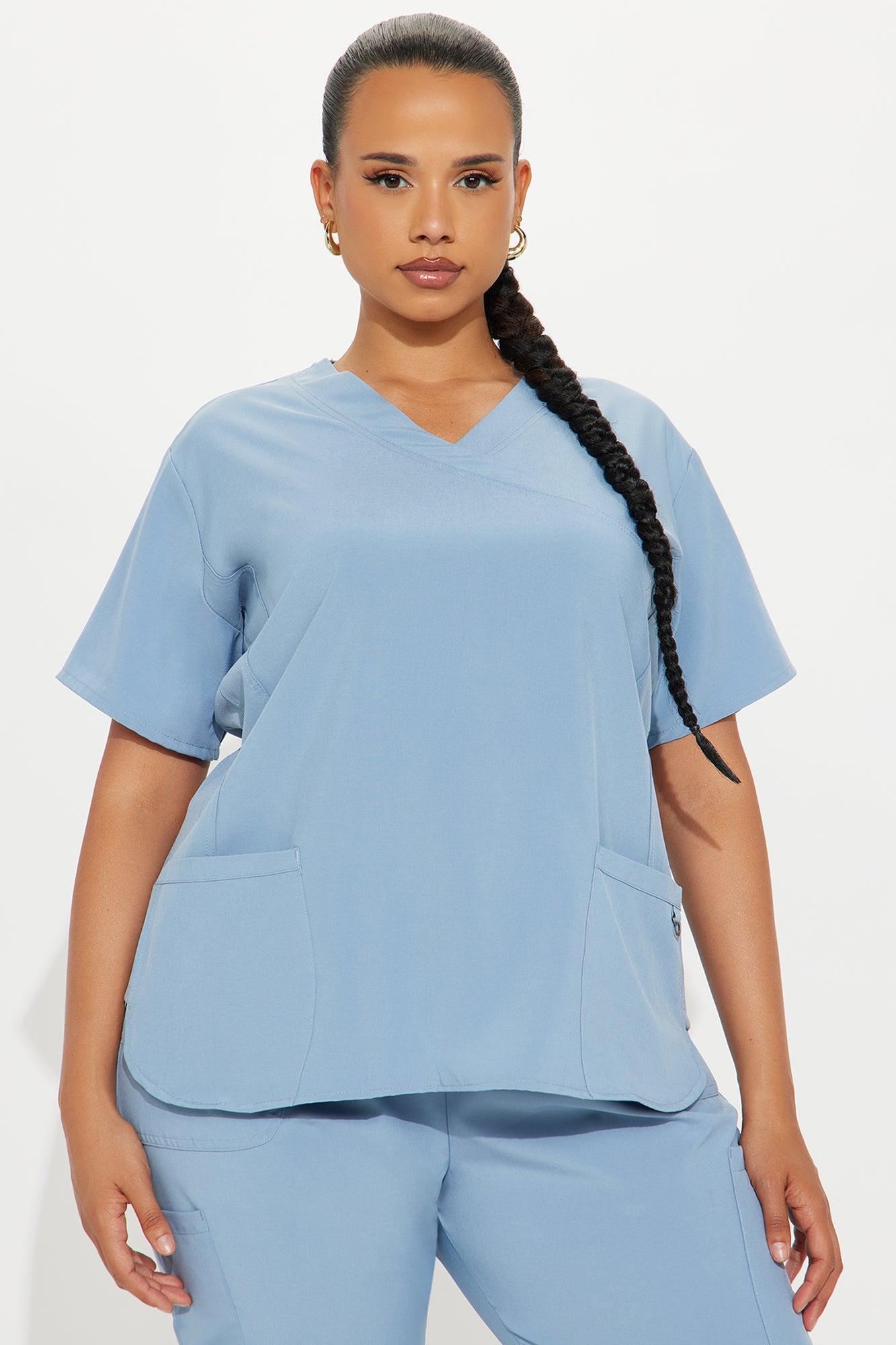 Feeling Better Stretch Scrub Uniform Jogger Set - Slate Blue Product Image