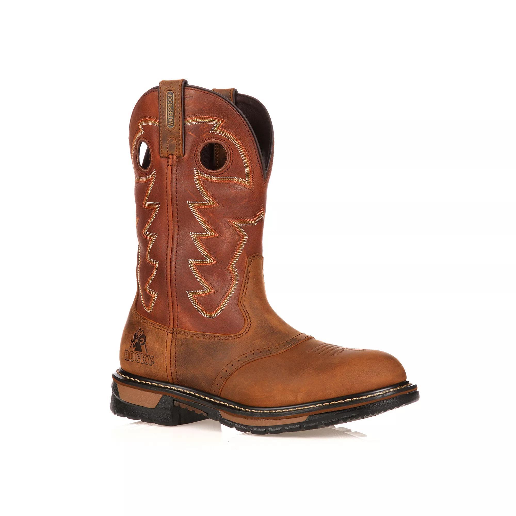 Rocky Original Ride Branson Roper Mens 11-in. Waterproof Western Work Boots Product Image