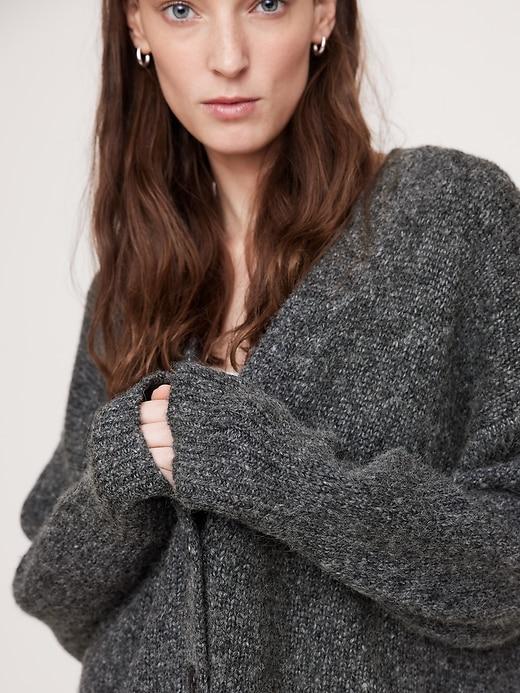 Oversized Wool-Alpaca Blend Cardigan Sweater Product Image