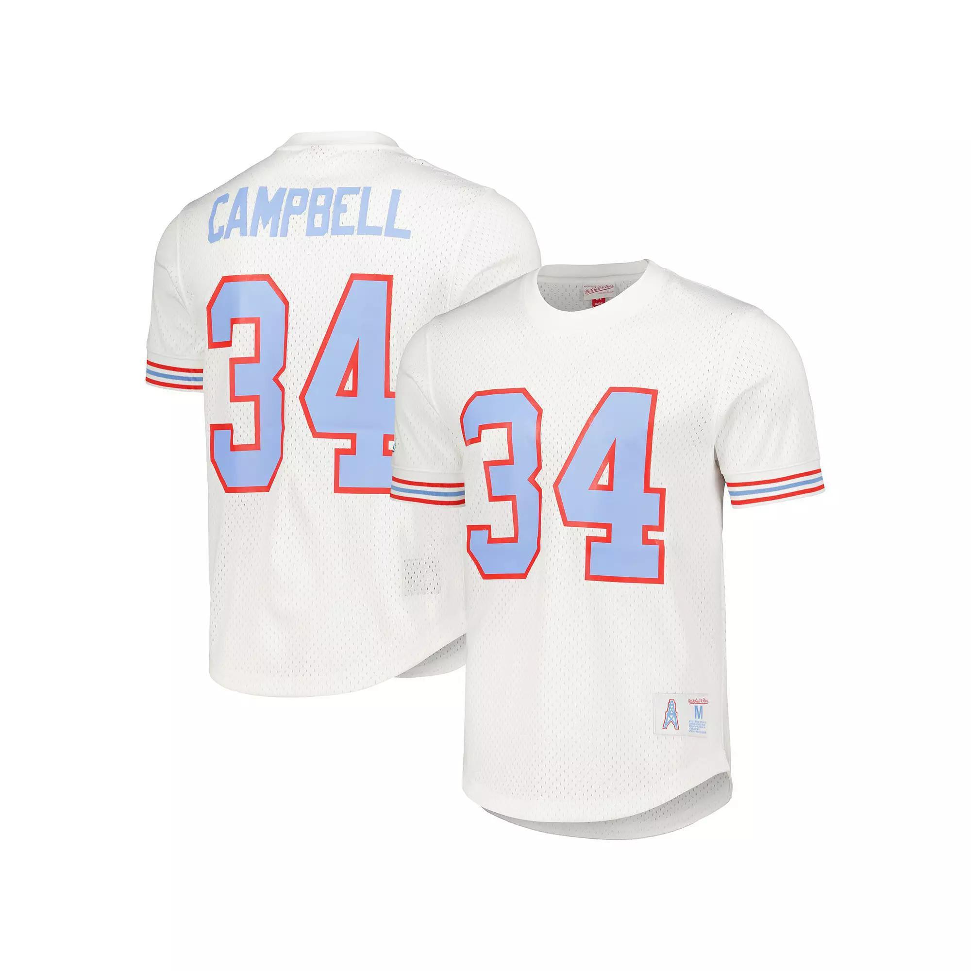 Men's Mitchell & Ness Earl Campbell White Houston Oilers Gridiron Classics Retired Player Name & Number Mesh Top, Size: Medium, Nfl White Product Image
