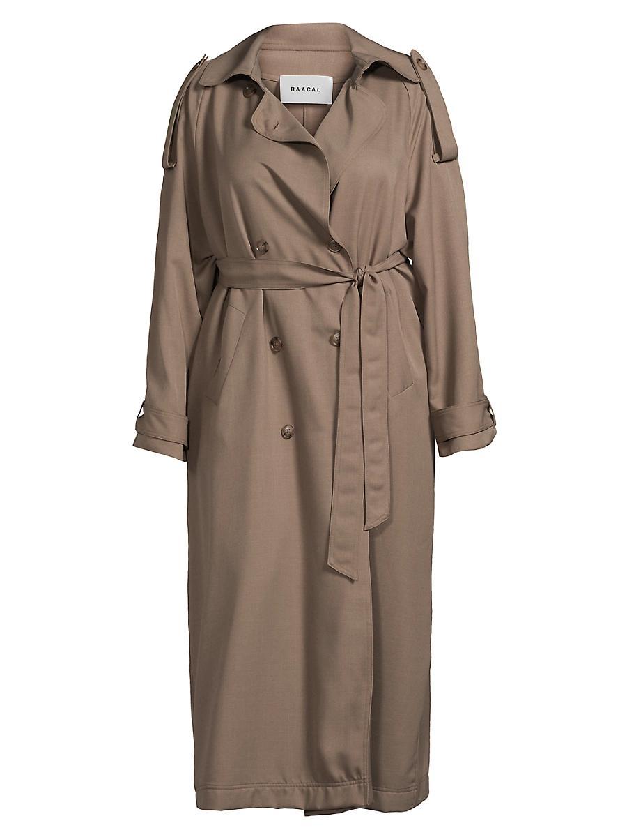 Womens Delia Long Oversized Trench Coat Product Image