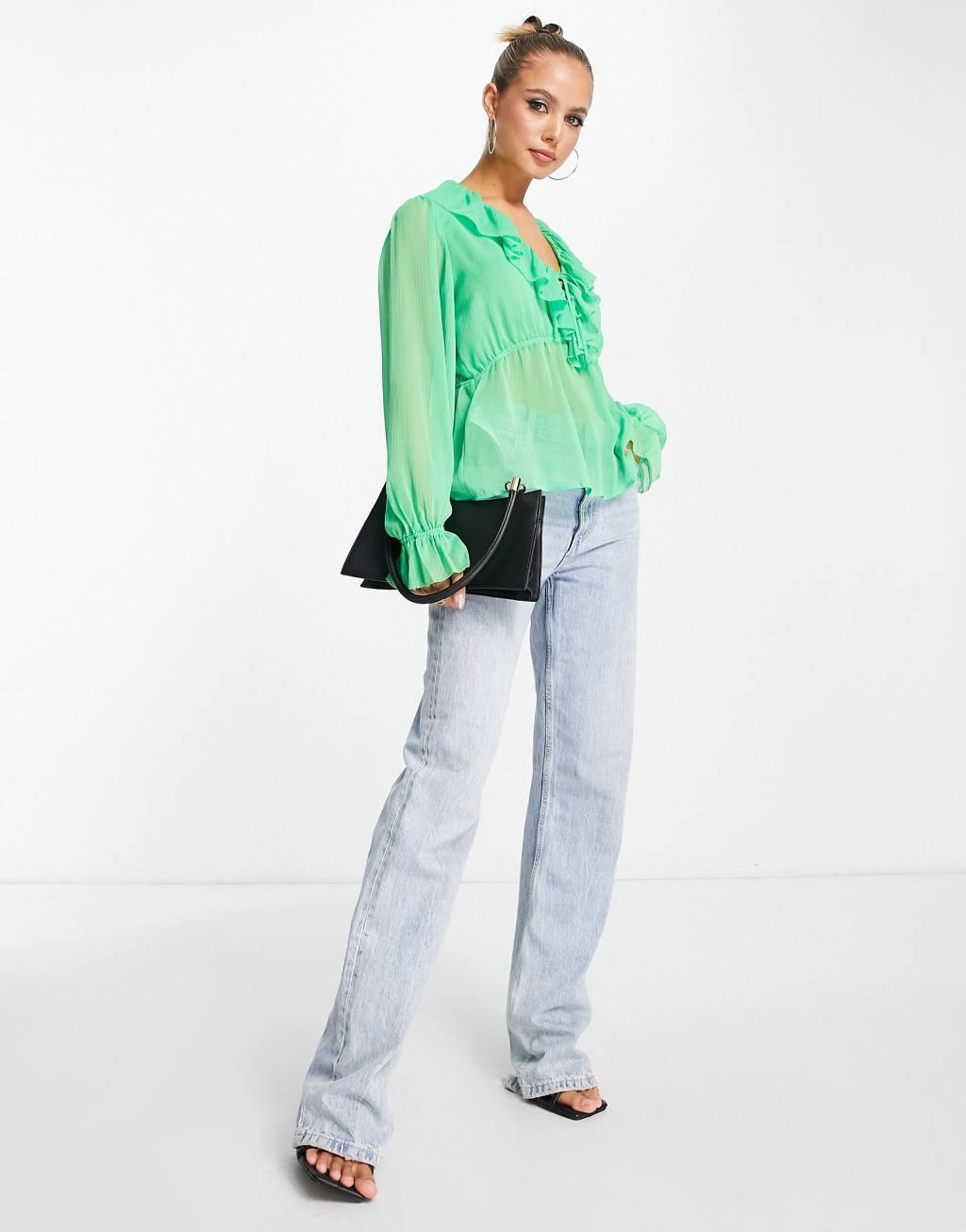 Mango ruffle blouse Product Image