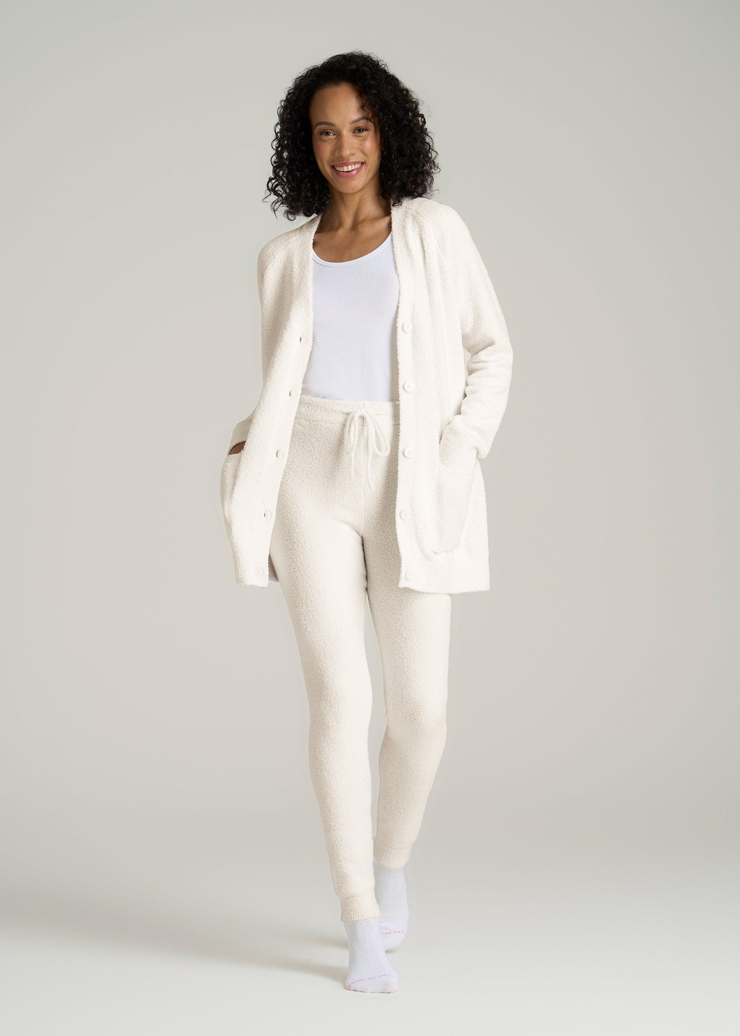 Chenille Leggings for Tall Women in White Alyssum Female Product Image
