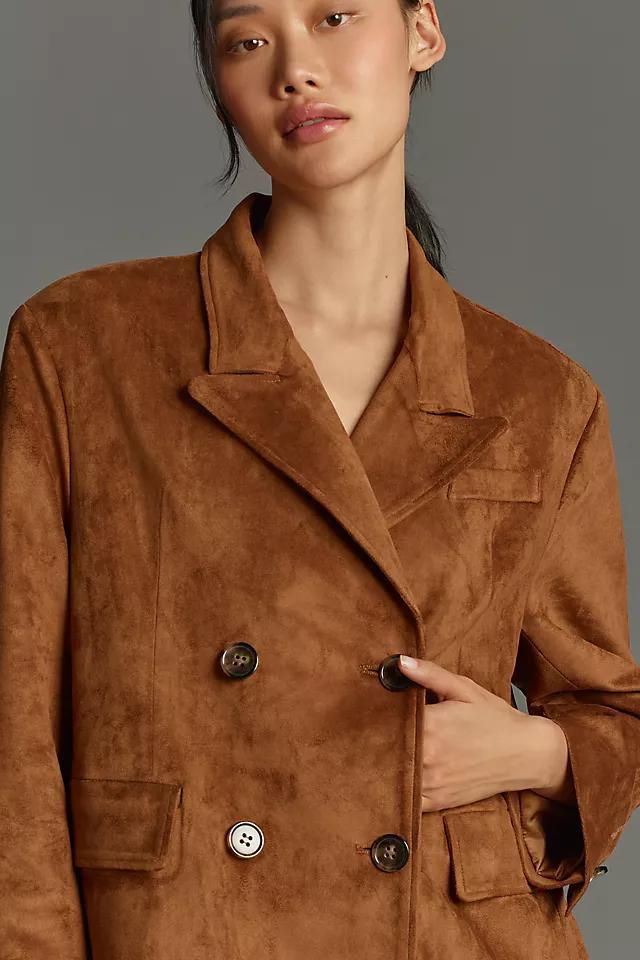 By Anthropologie Faux-Suede Trench Coat Product Image