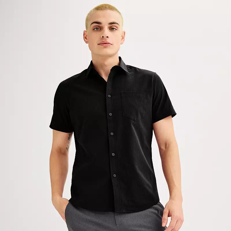Men's FLX Slim Performance Untucked-Fit Button Down Shirt, Size: Large SLIM, Red Tasting Product Image
