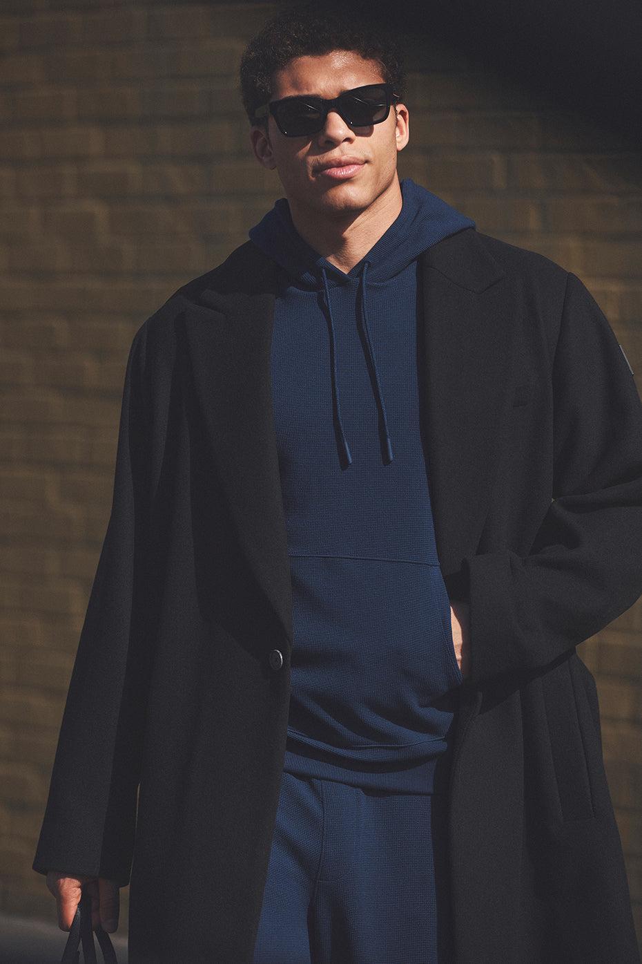 Micro Waffle Fast Break Hoodie - Navy Product Image