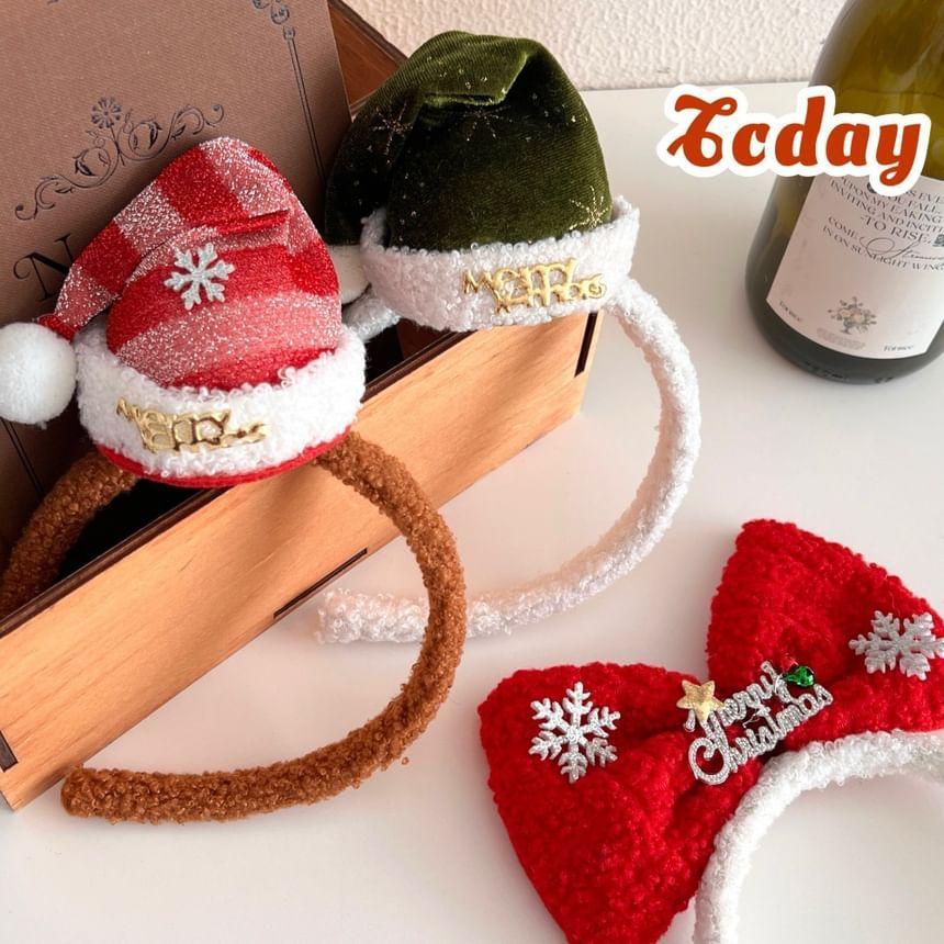 Christmas Hat Headband / Bow Headband Product Image