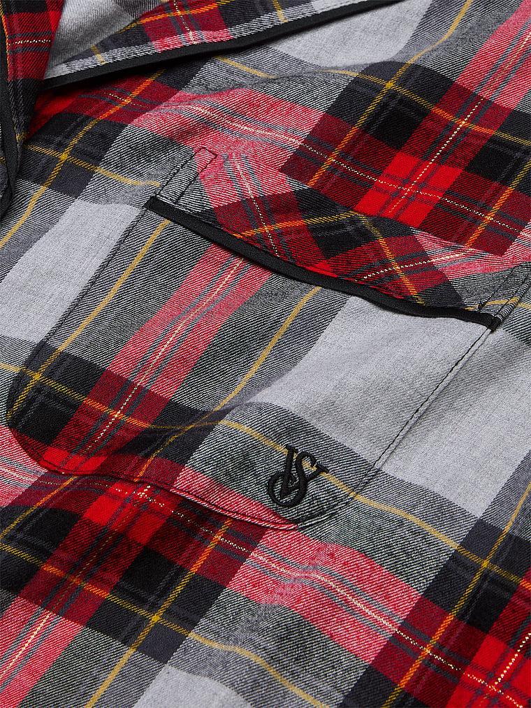 Flannel Popover Long Pajama Set Product Image