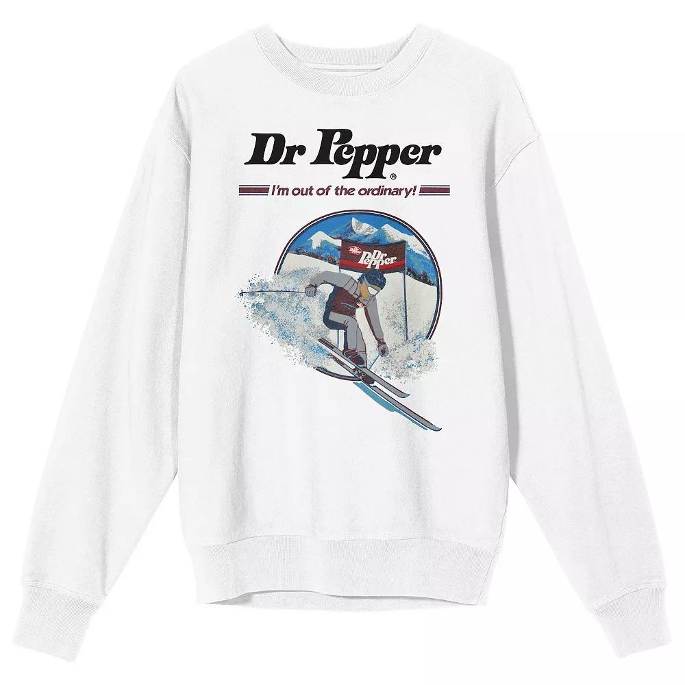 Men's Dr. Pepper I'm Out of the Ordinary Skiing Graphic Sweatshirt, Size: XXL, White Product Image