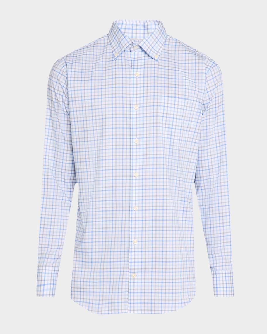 Mens Calgary Crown Lite Cotton-Stretch Check Sport Shirt Product Image