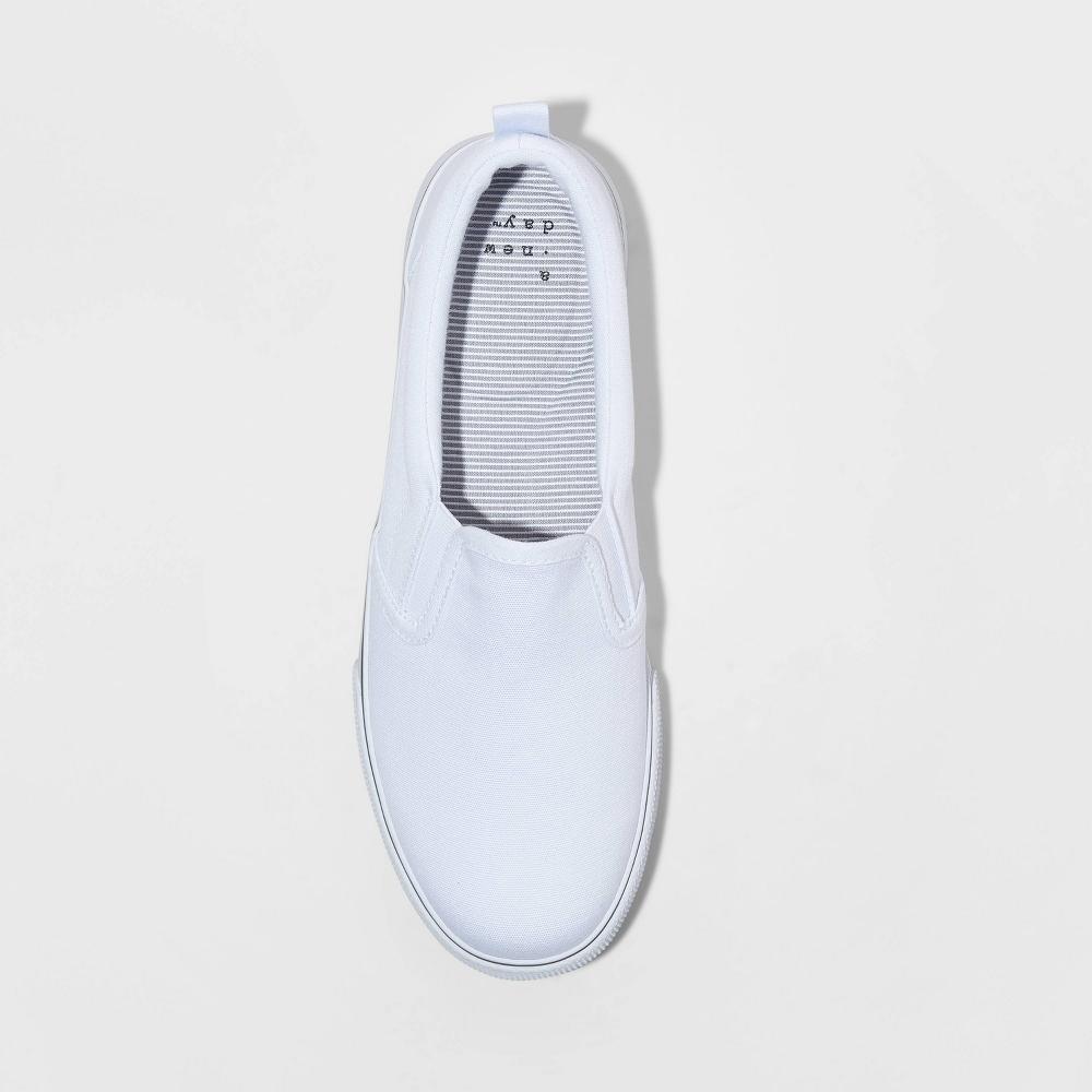 Women's Millie Wide Width Twin Gore Slip-On Sneakers - A New Day™ White 5W: Canvas Low Top, Padded Collar Product Image