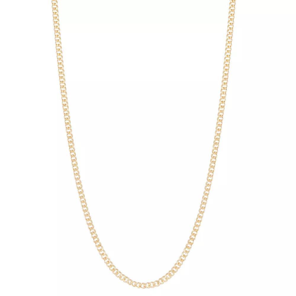 Jordan Blue Mens 14k Gold Filled 4.2 mm Flat Curb Chain Necklace Product Image