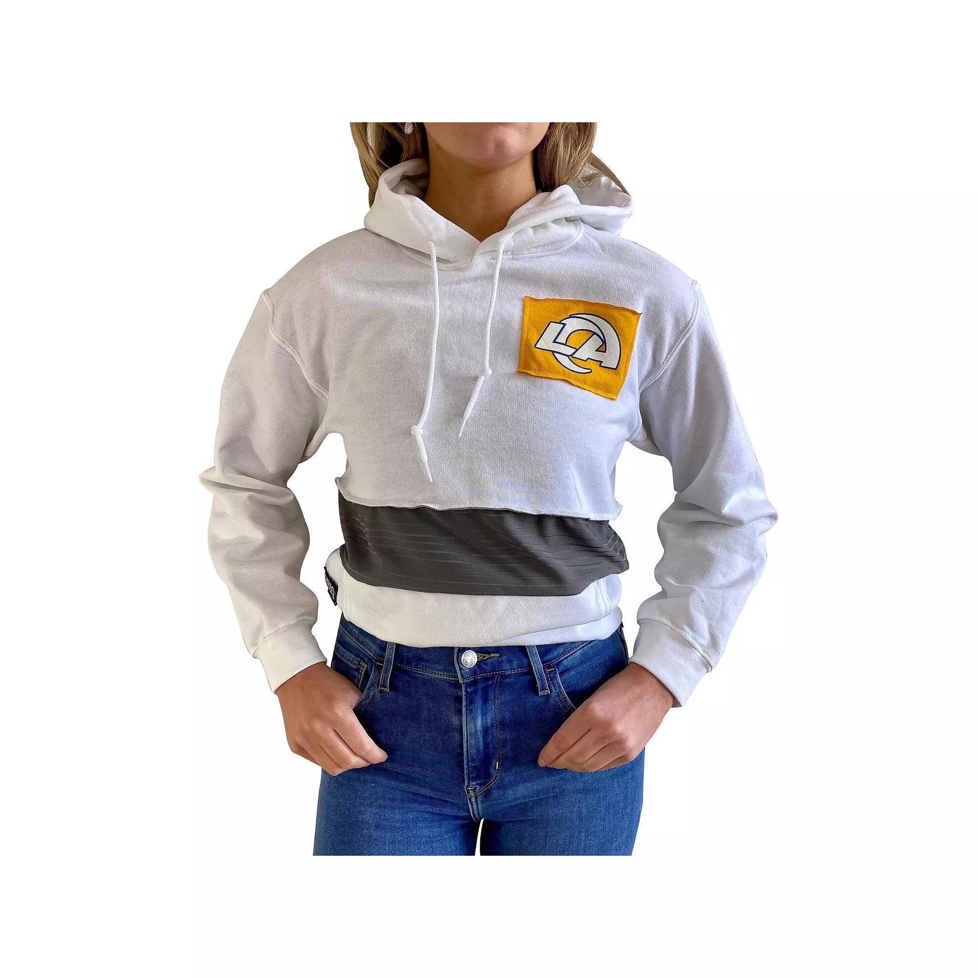 Womens Refried Apparel Los Angeles Rams Crop Pullover Hoodie Product Image