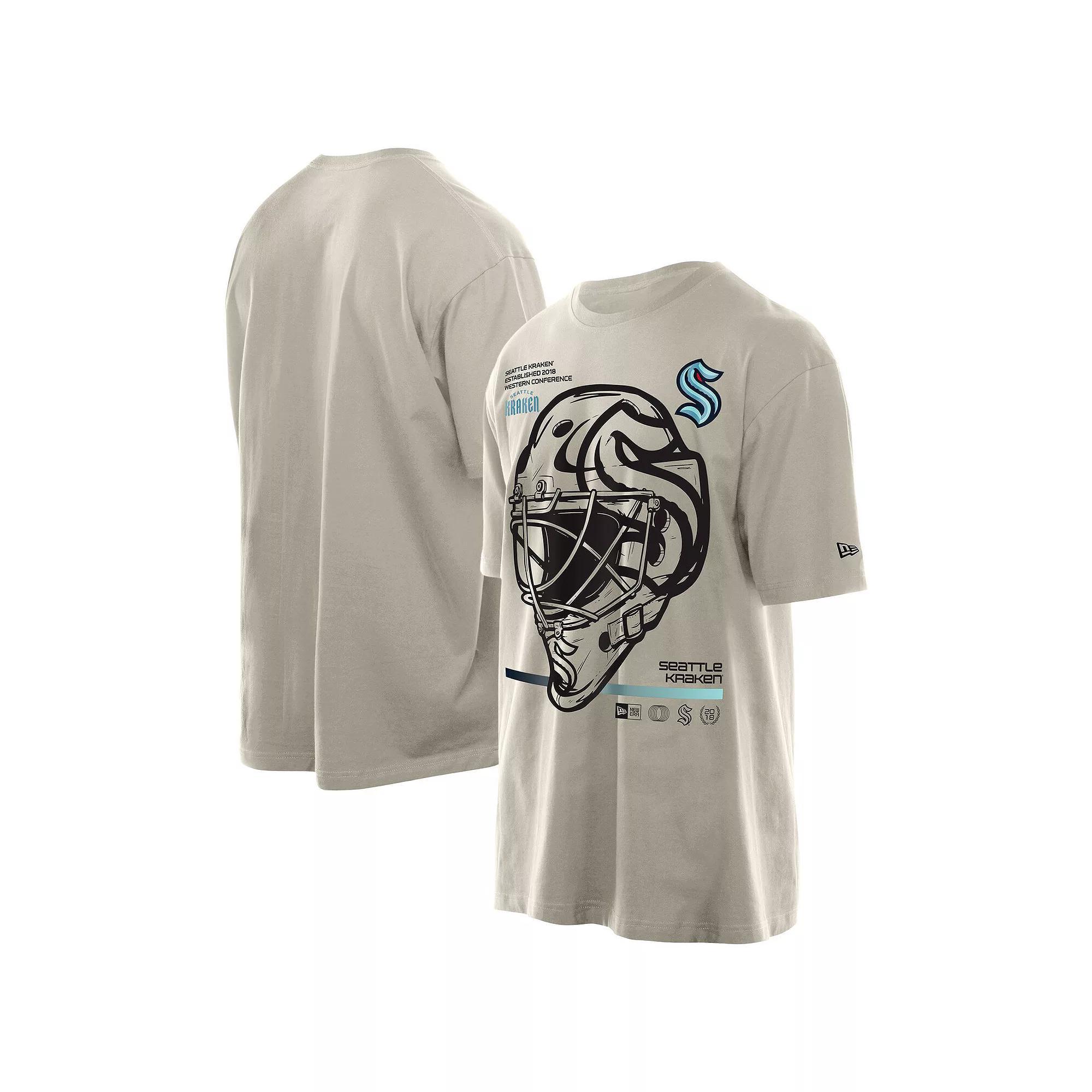 Men's New Era Tan Seattle Kraken Goalie Mask T-Shirt, Size: Large, Krk Team Product Image