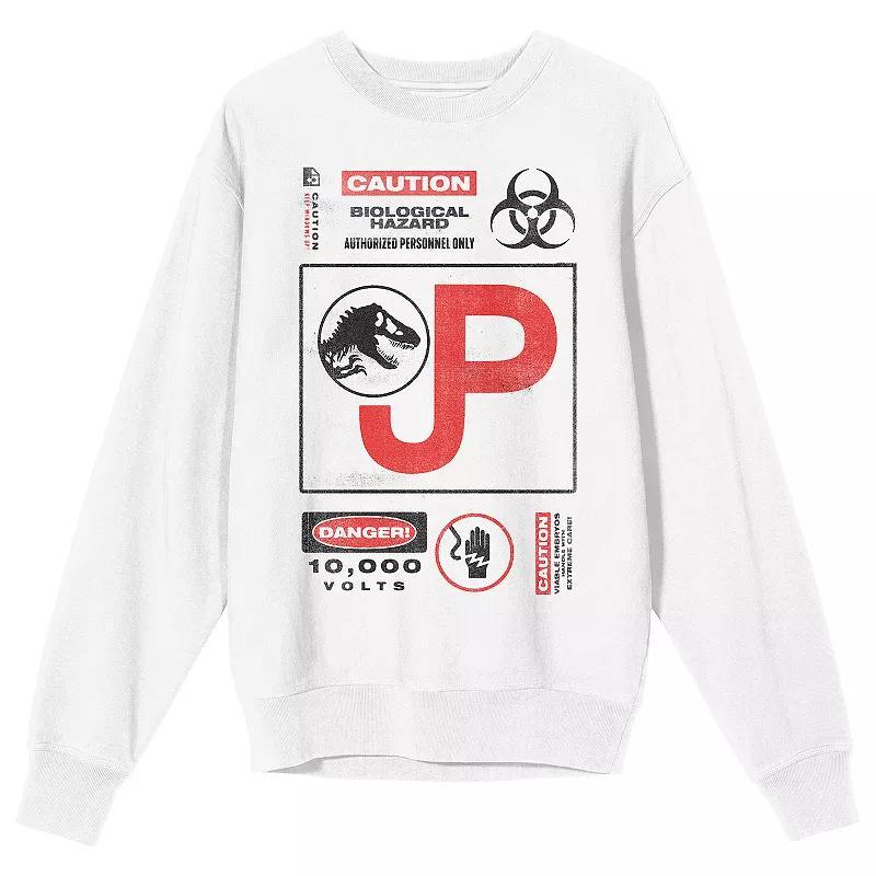 Mens Jurassic Park Caution Hazard Graphic Sweatshirt Product Image