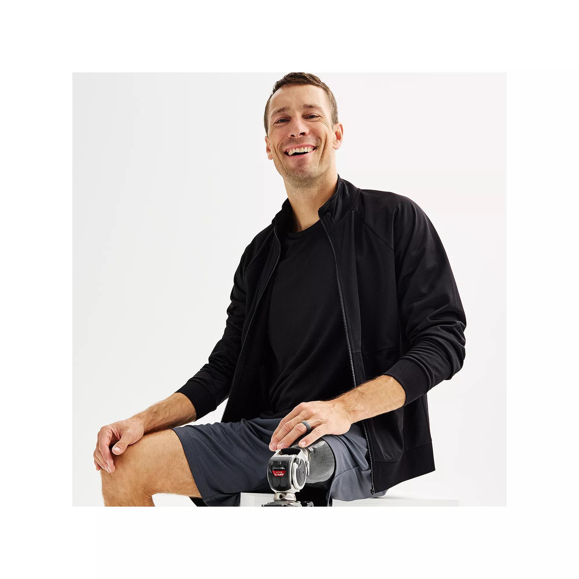 Men's Tek Gear® Adaptive Tricot Jacket, Size: XL, Mineral Black Product Image