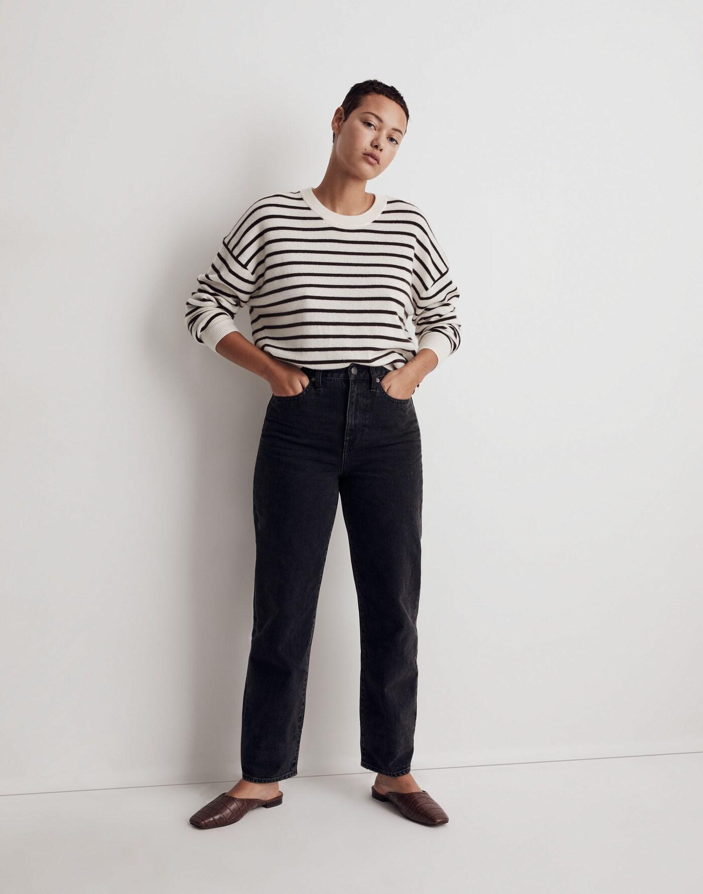 (Re)sponsible Cashmere Relaxed Sweater in Stripe Product Image
