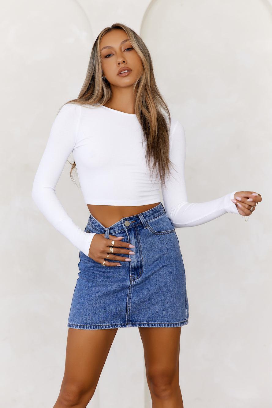 BASE Between Seasons Ribbed Long Sleeve Top White Product Image