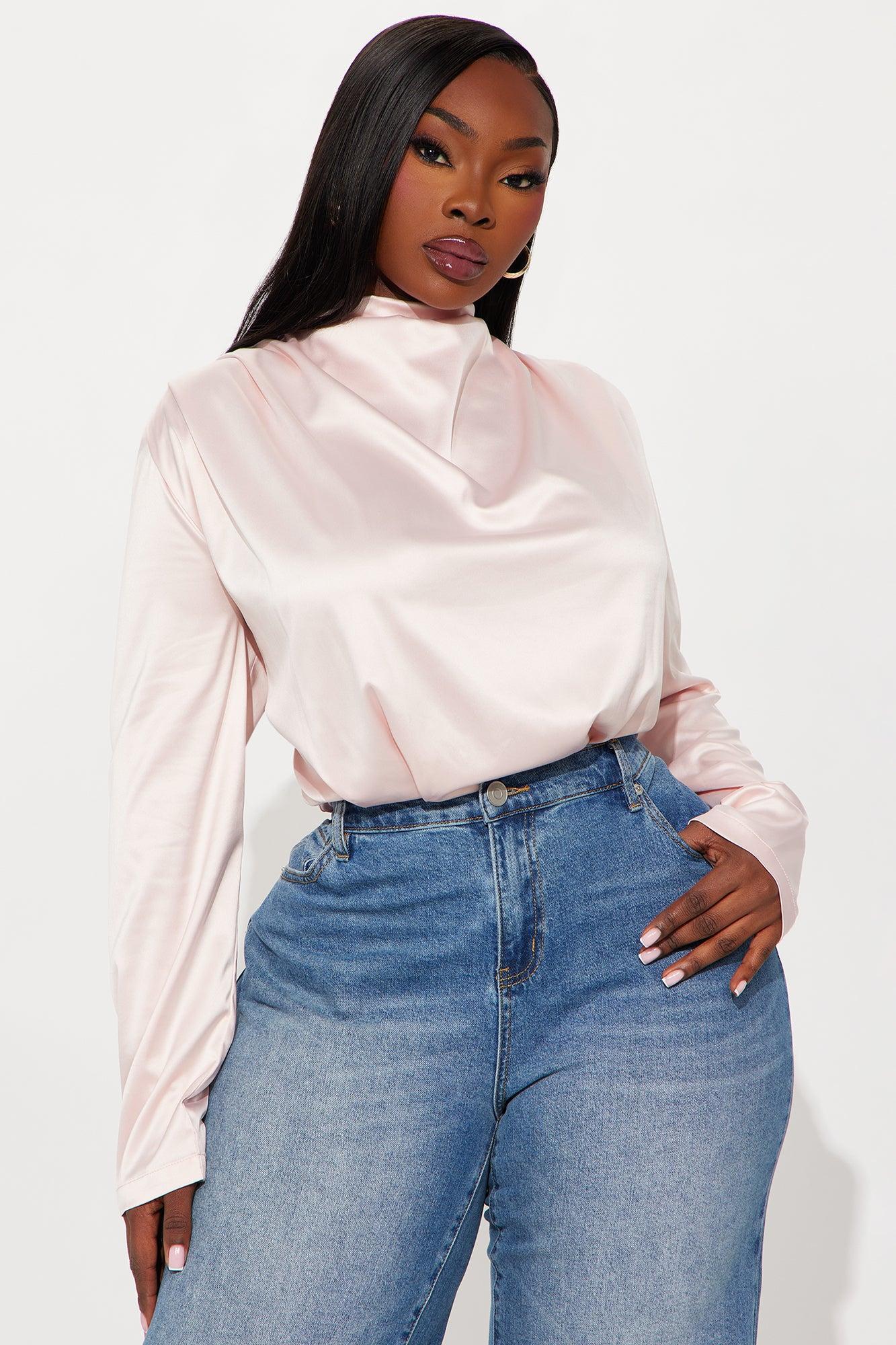 Alessandra Satin Bodysuit - Blush Product Image