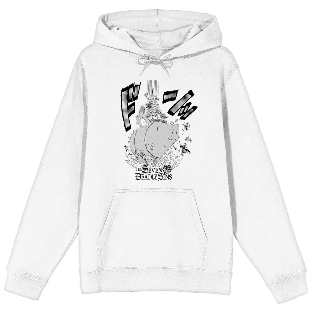 Men's The Seven Deadly Sins Manga Hawk Graphic Hoodie, Size: Small, White Product Image