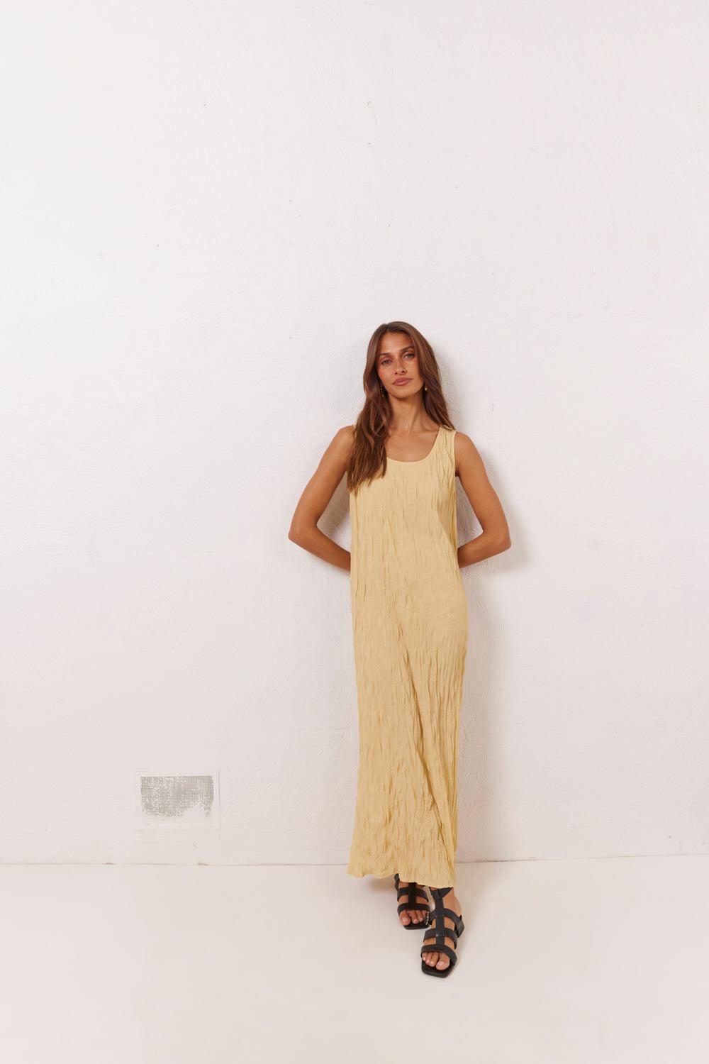 Cate Smock Midi Dress Butter Product Image