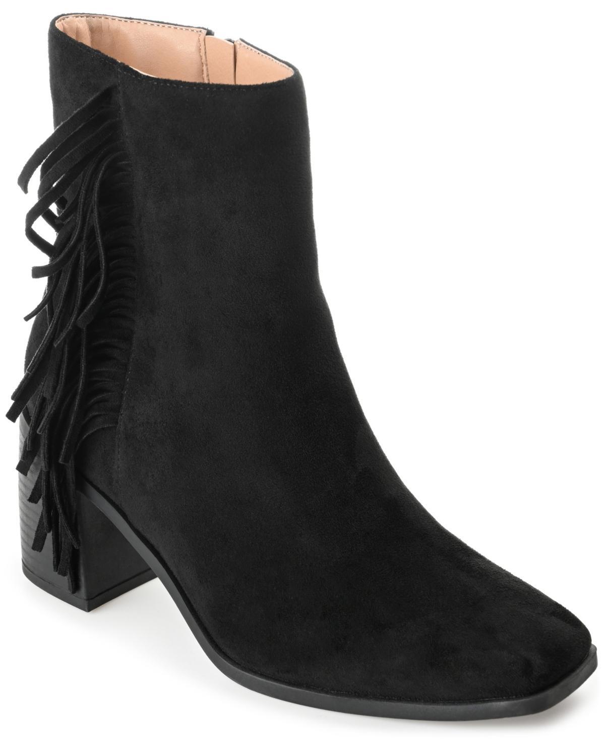 Journee Collection Womens Noriah Tru Comfort Foam Inside Zip Stacked Heel Booties Brown 6.5 Product Image