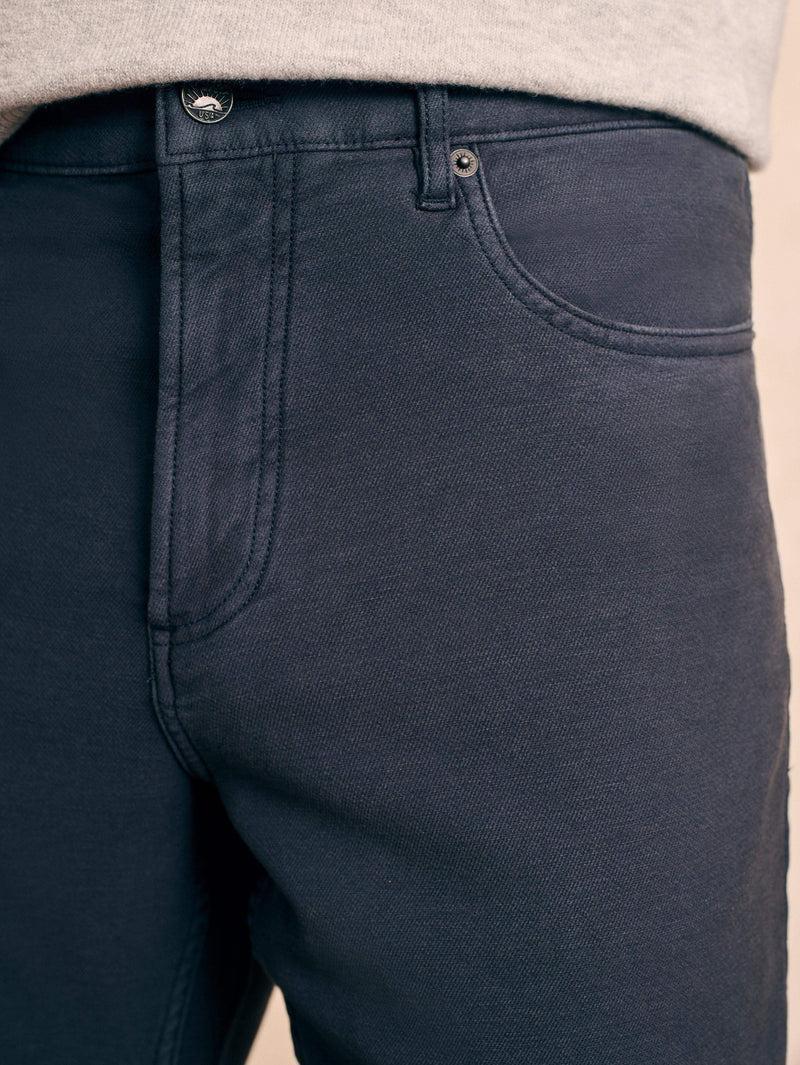 Stretch Terry 5-Pocket Athletic Fit Pant - Navy Product Image