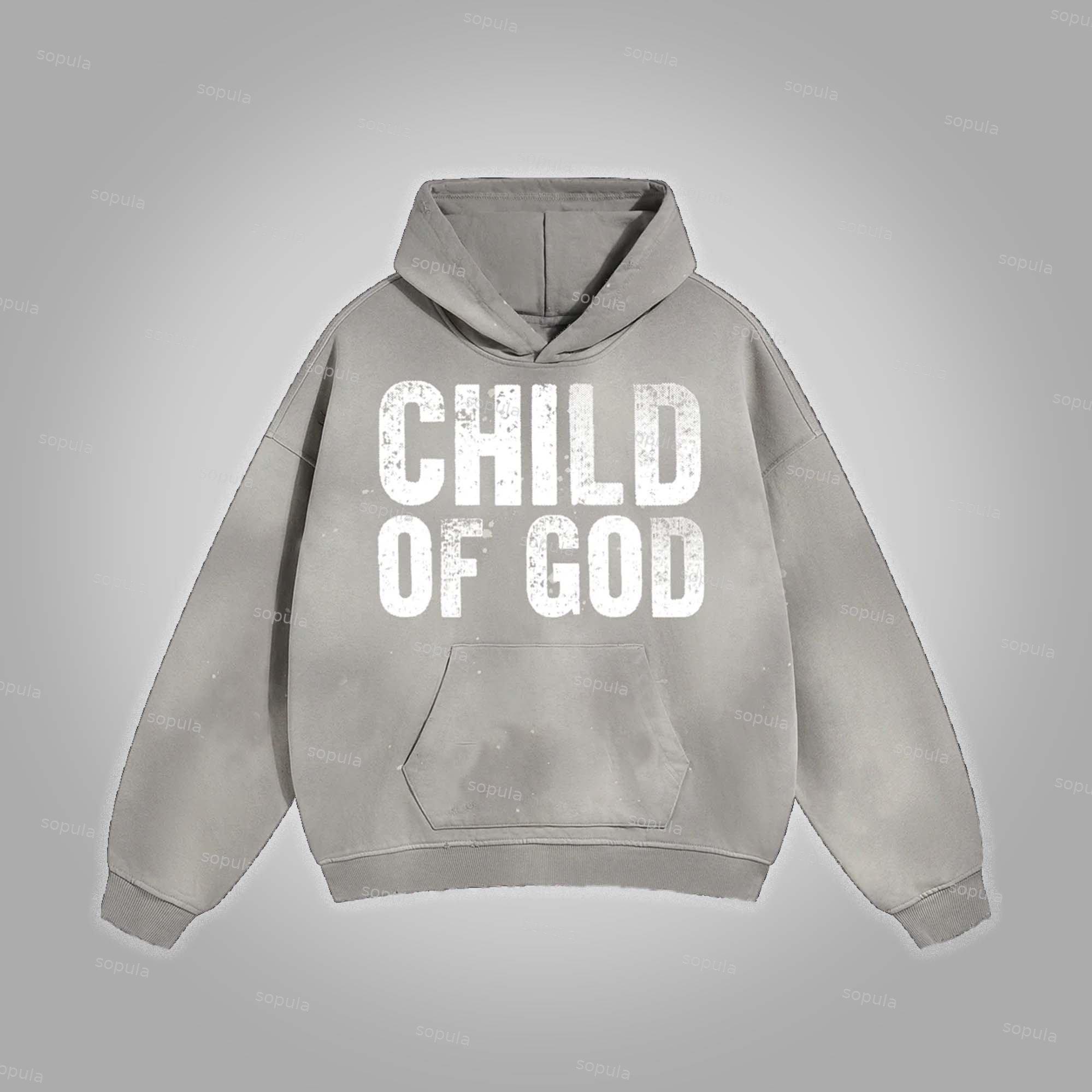 Sopula Child Of God Print Washed Hoodie Product Image