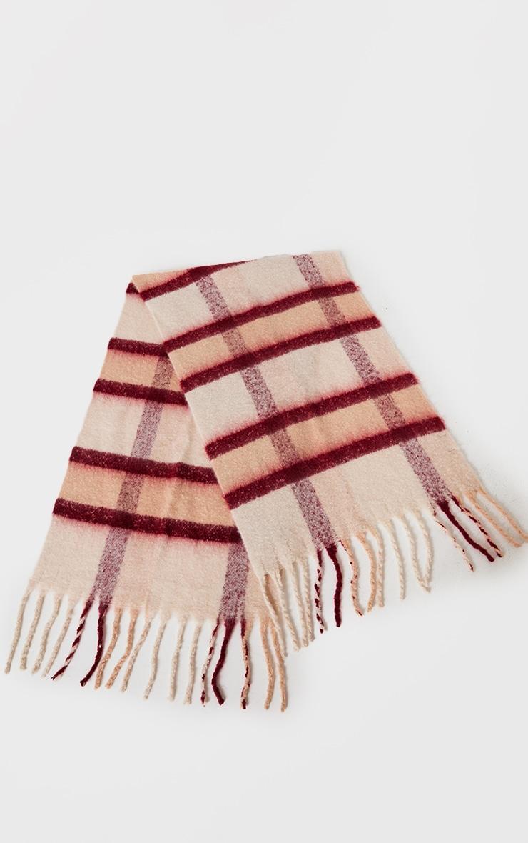  Red Blanket Check Tassel Scarf Product Image