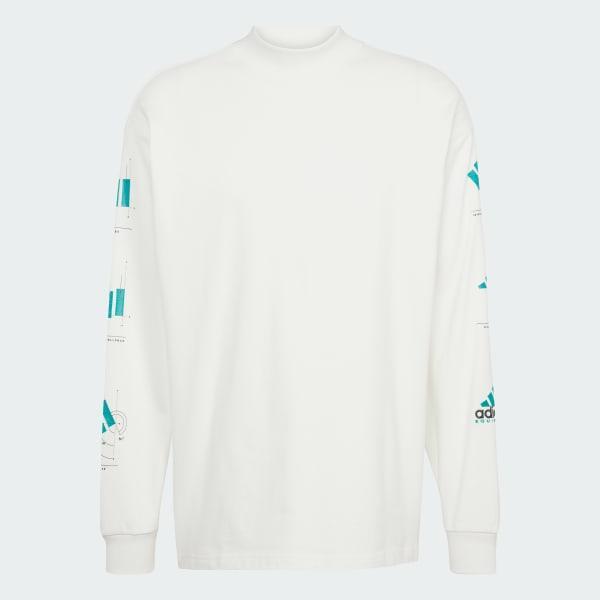 adidas Equipment Long Sleeve Graphic Tee Cloud White 2XL Mens Product Image