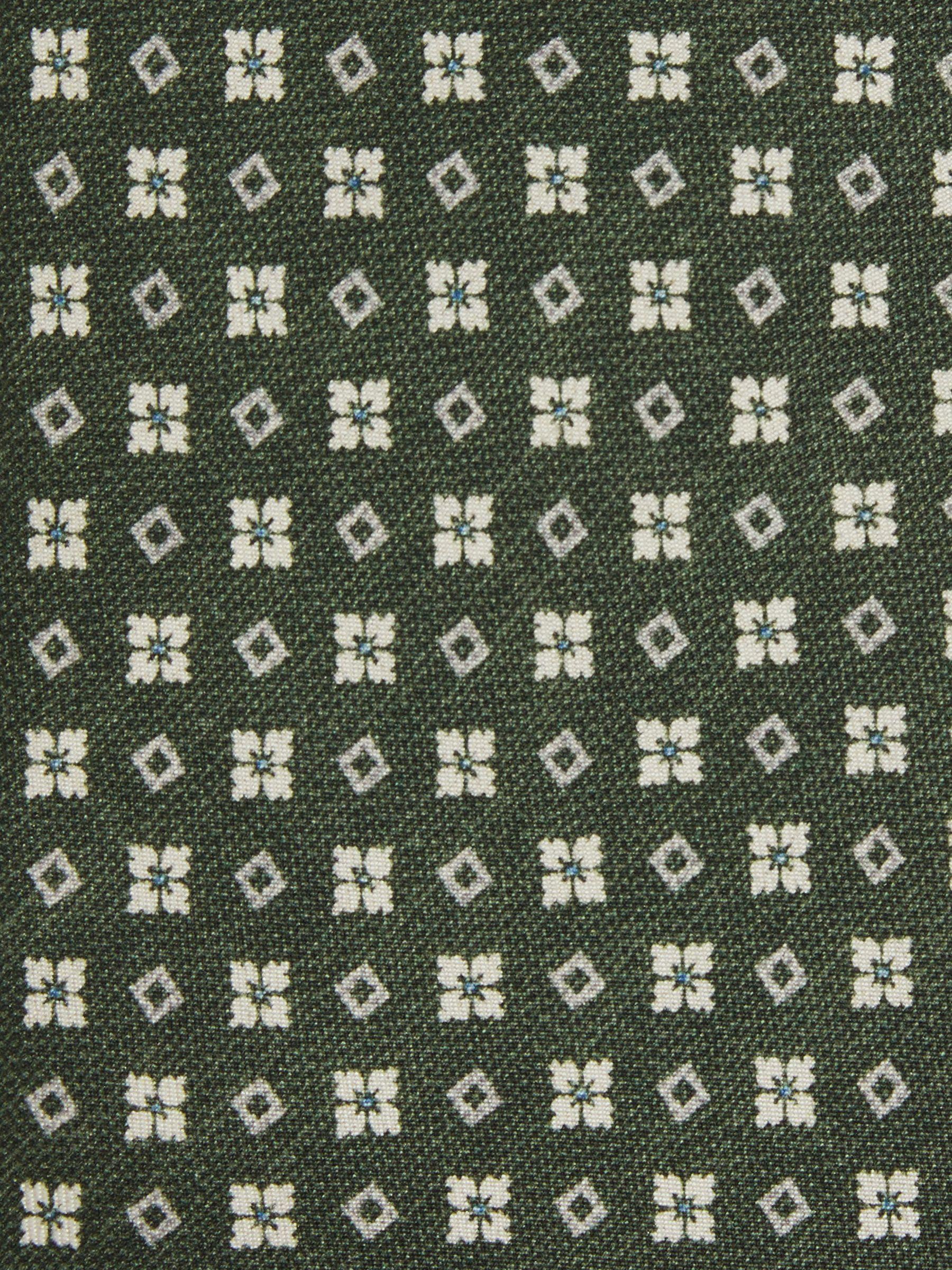 Silk Medallion Print Tie in Olive Product Image