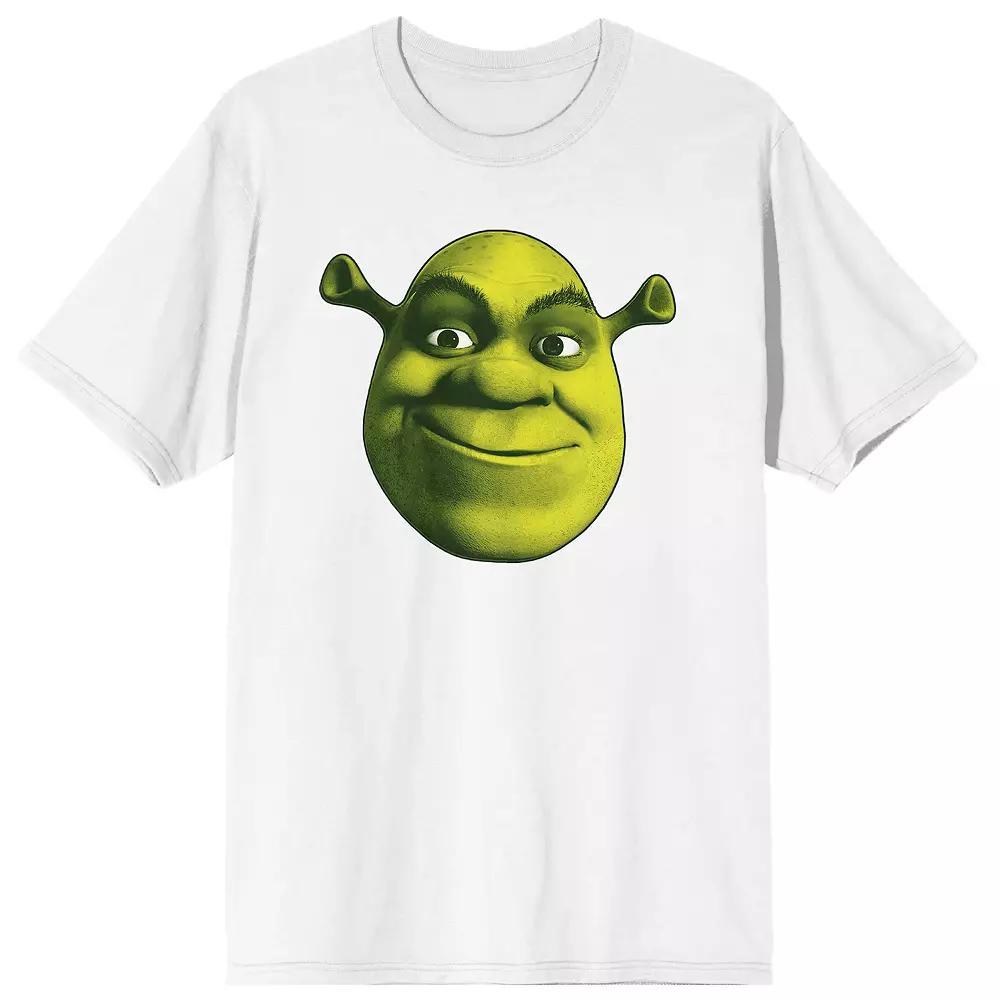 Men's Shrek Oversized Ogre Face Graphic Tee, Size: XL, White Product Image