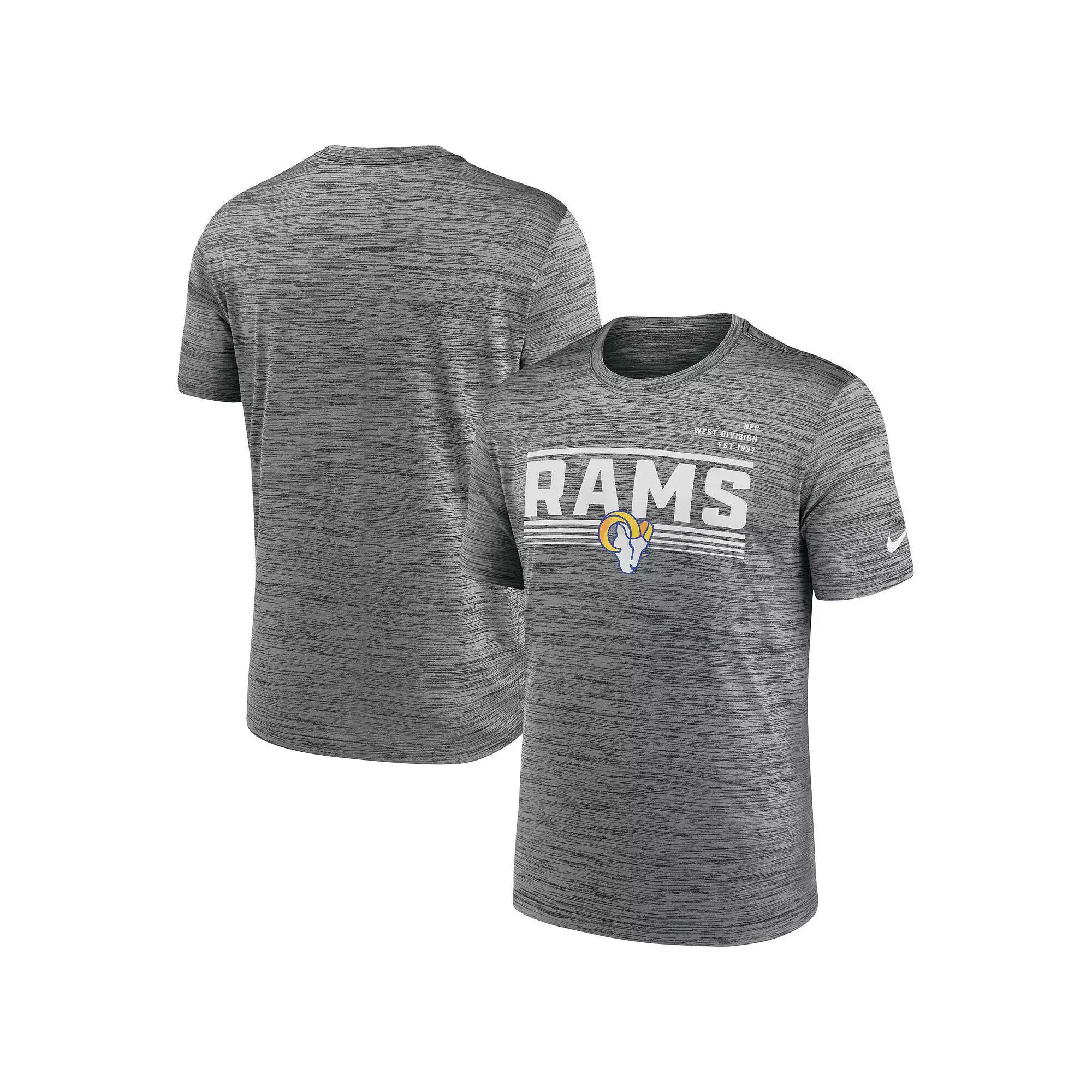 Men's Nike Gray Los Angeles Rams Yardline Velocity Performance T-Shirt, Size: 3XL, Grey Product Image