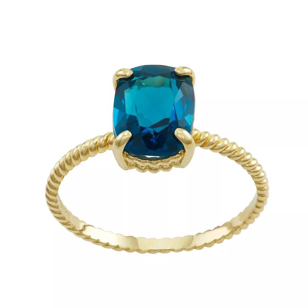 Tiara 10k Gold London Blue Topaz Twist Ring, Womens Product Image