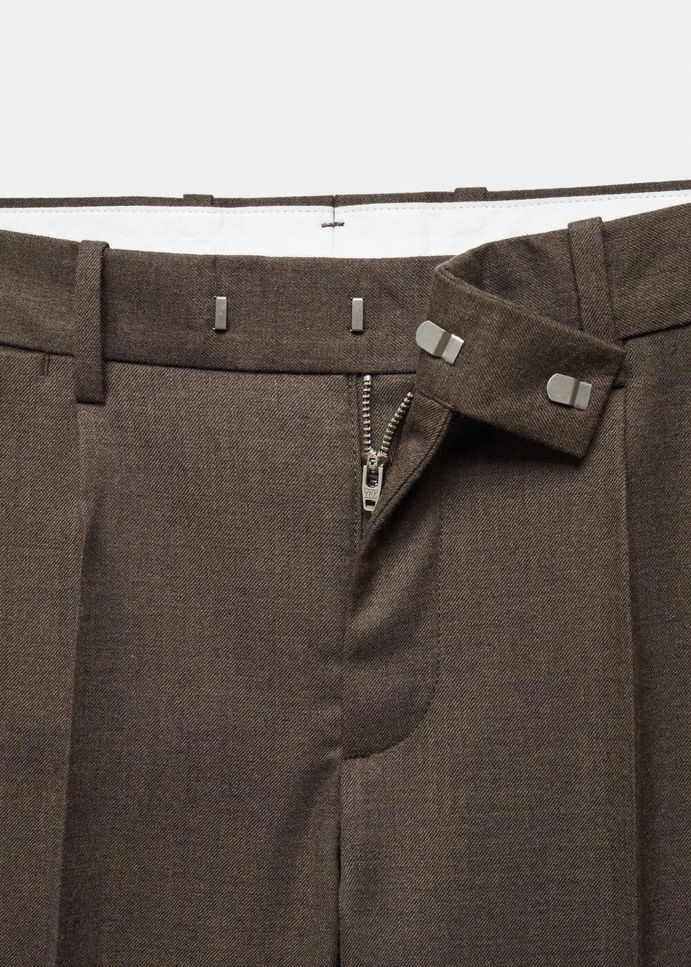 Mango Mens Slim-Fit Cotton Pleated Pants Product Image
