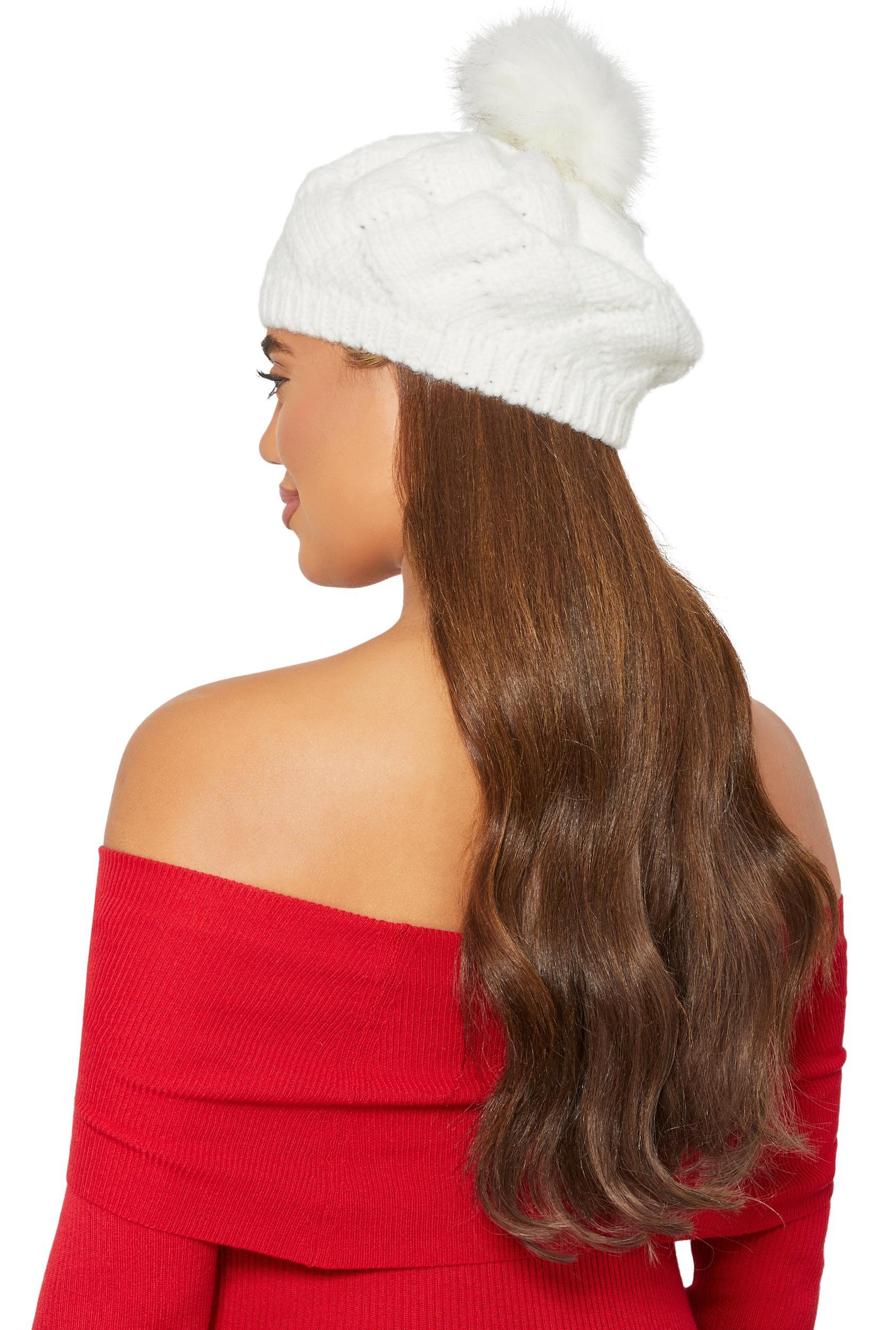 Pom Pom Knit Beret Female Product Image