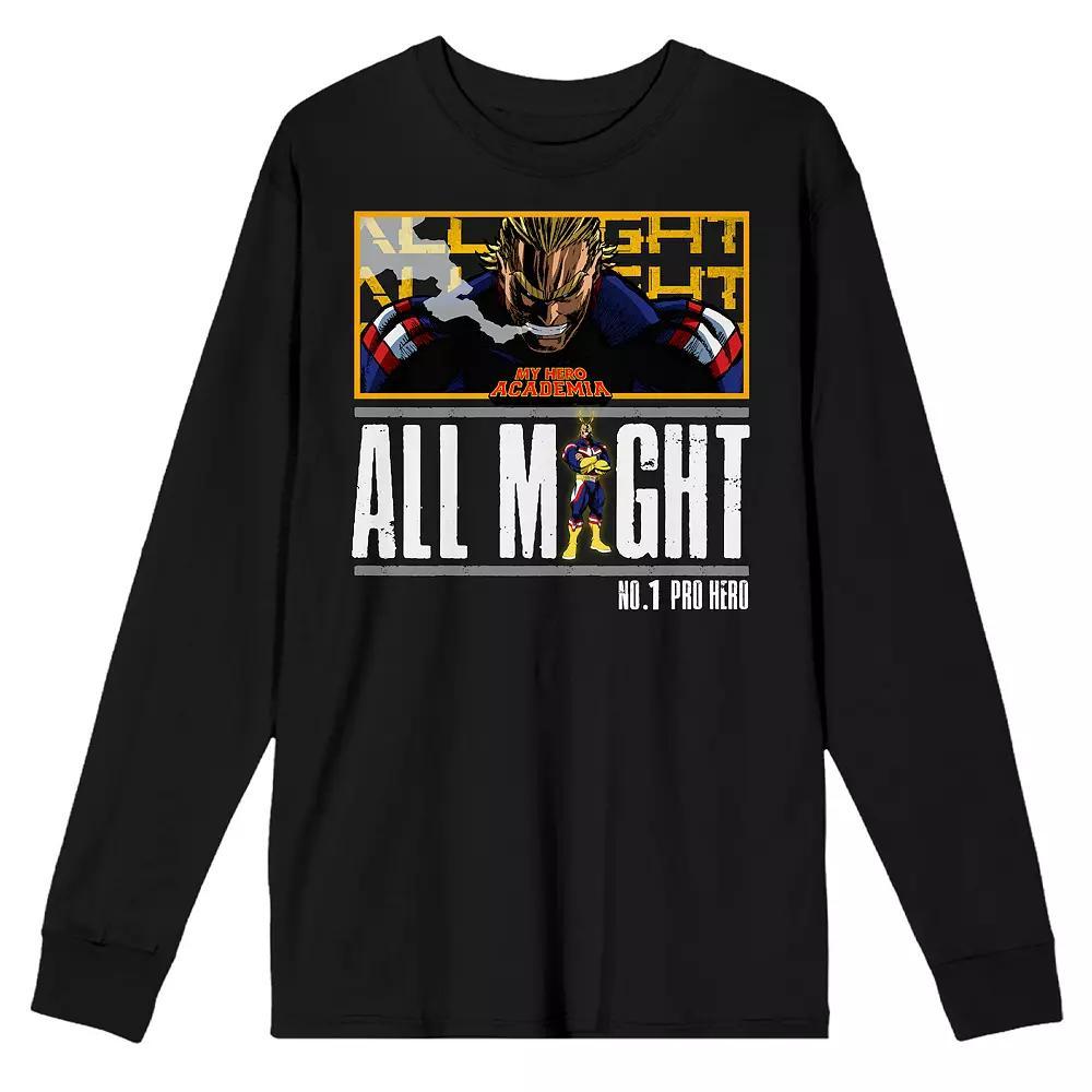 Men's My Hero Academia All Might Long Sleeve Tee, Size: Medium, Black Product Image