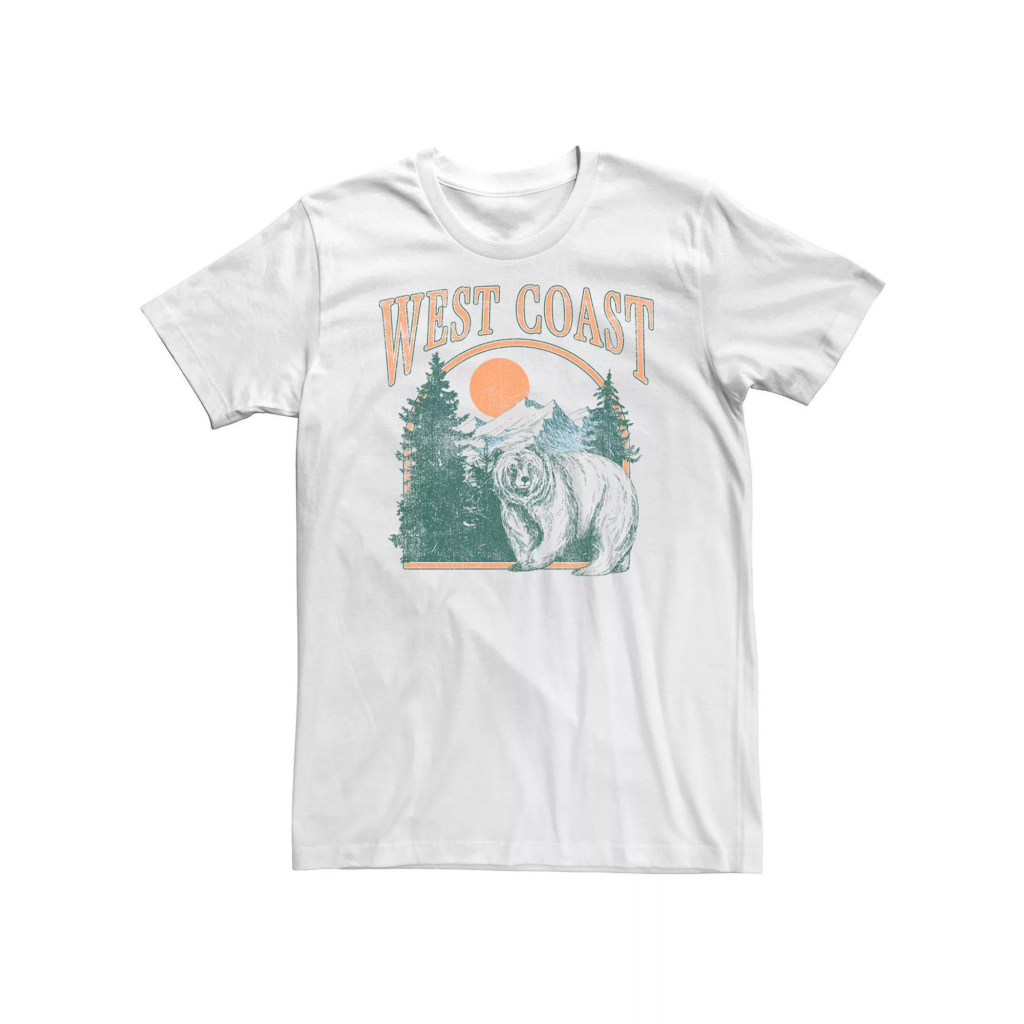 Big & Tall West Coast Grizzly Bear Forest Landscape Graphic Tee, Men's, Size: 3XL Tall, White Product Image