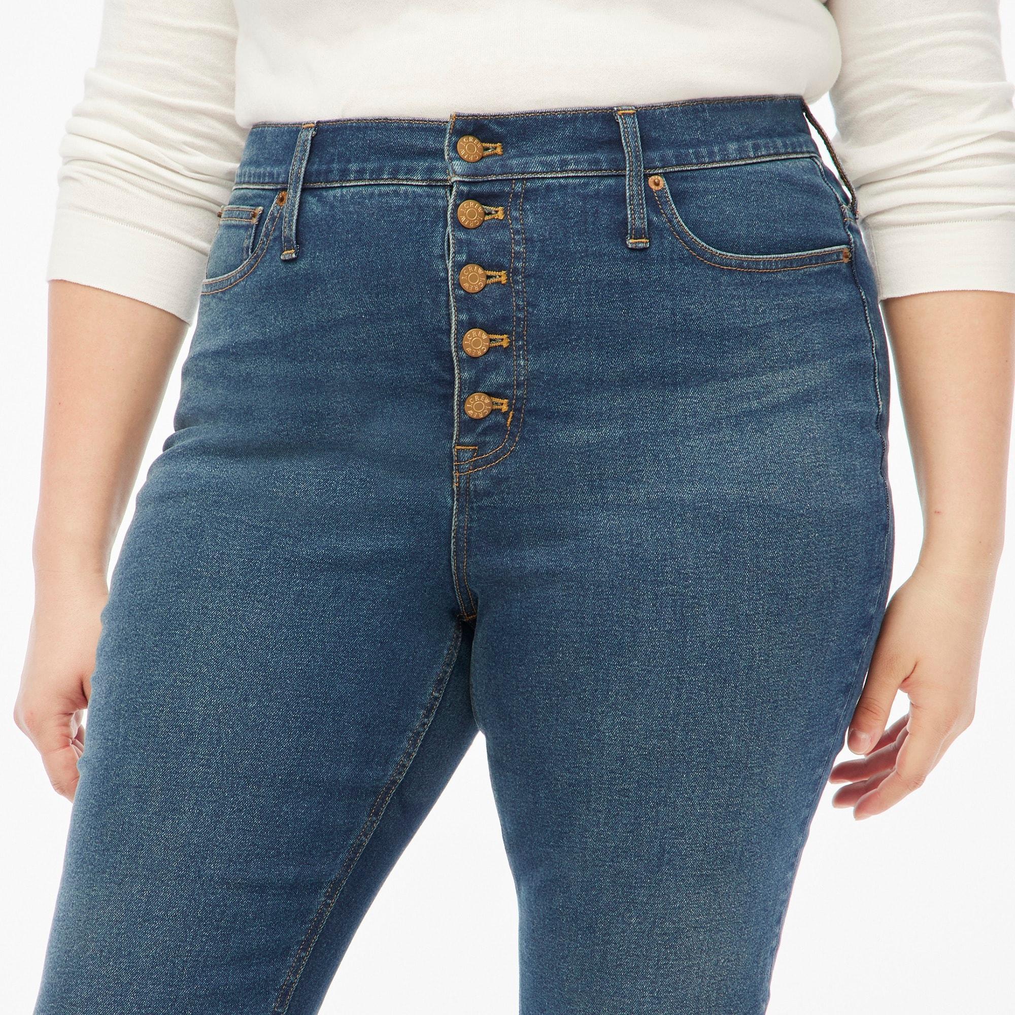 High-rise flare crop jean with button fly in all-day stretch Product Image