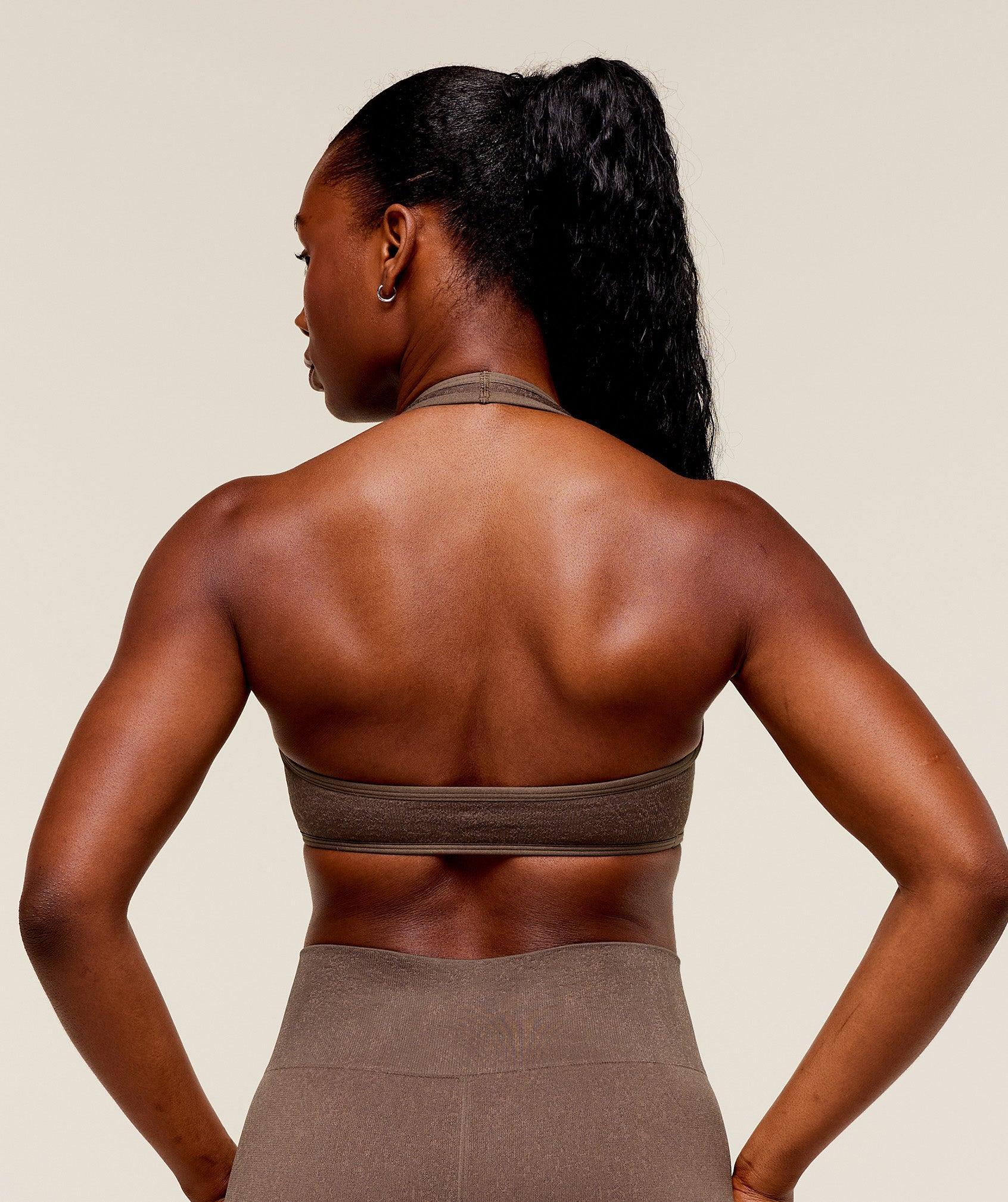 Gymshark Adapt Fleck x Whitney Halterneck Sports Bra - Lift Green/Clay Green Female Product Image